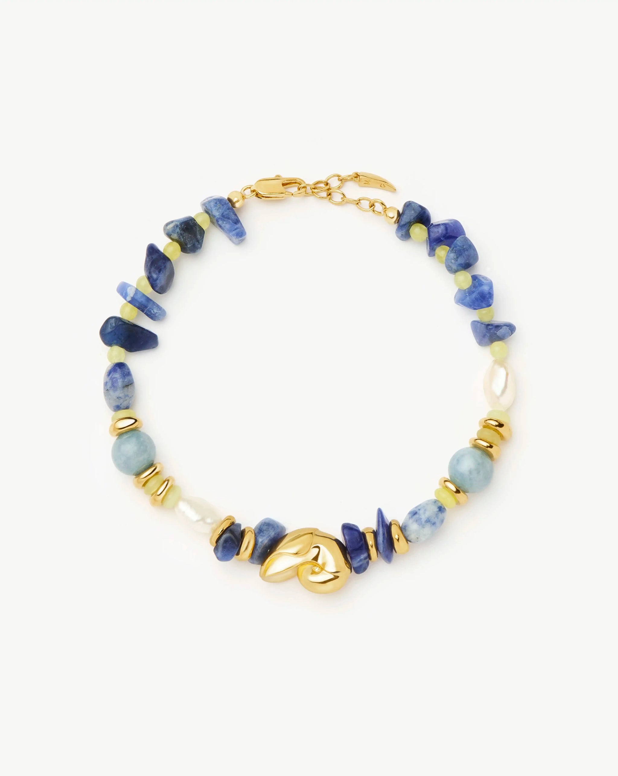Shell Statement Multi Beaded Bracelet | 18ct Gold Plated/Multi Gemstone Bracelets Missoma