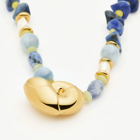 Shell Statement Multi Beaded Necklace | 18ct Gold Plated/Multi Gemstone Necklaces Missoma