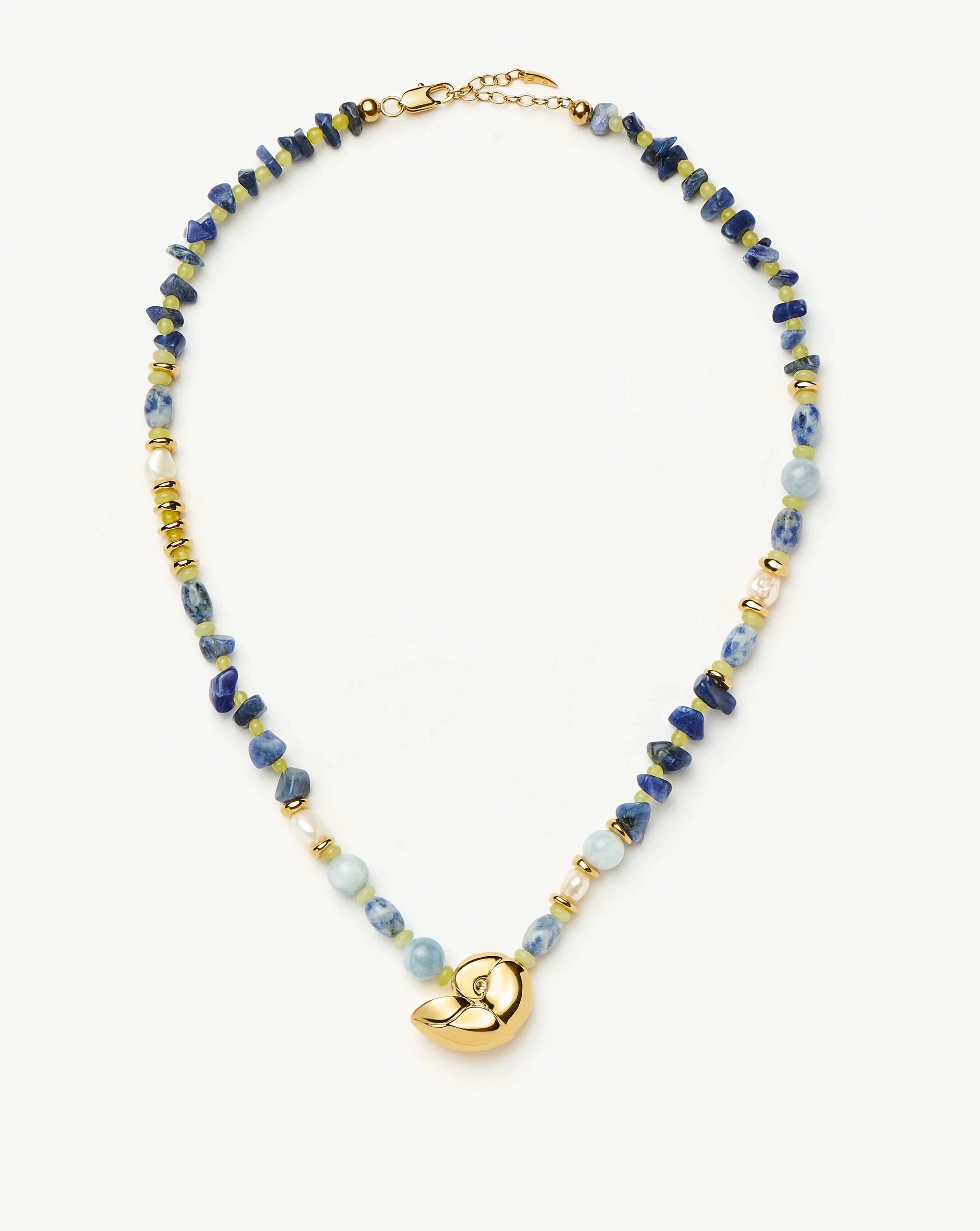 Shell Statement Multi Beaded Necklace | 18ct Gold Plated/Multi Gemstone Necklaces Missoma