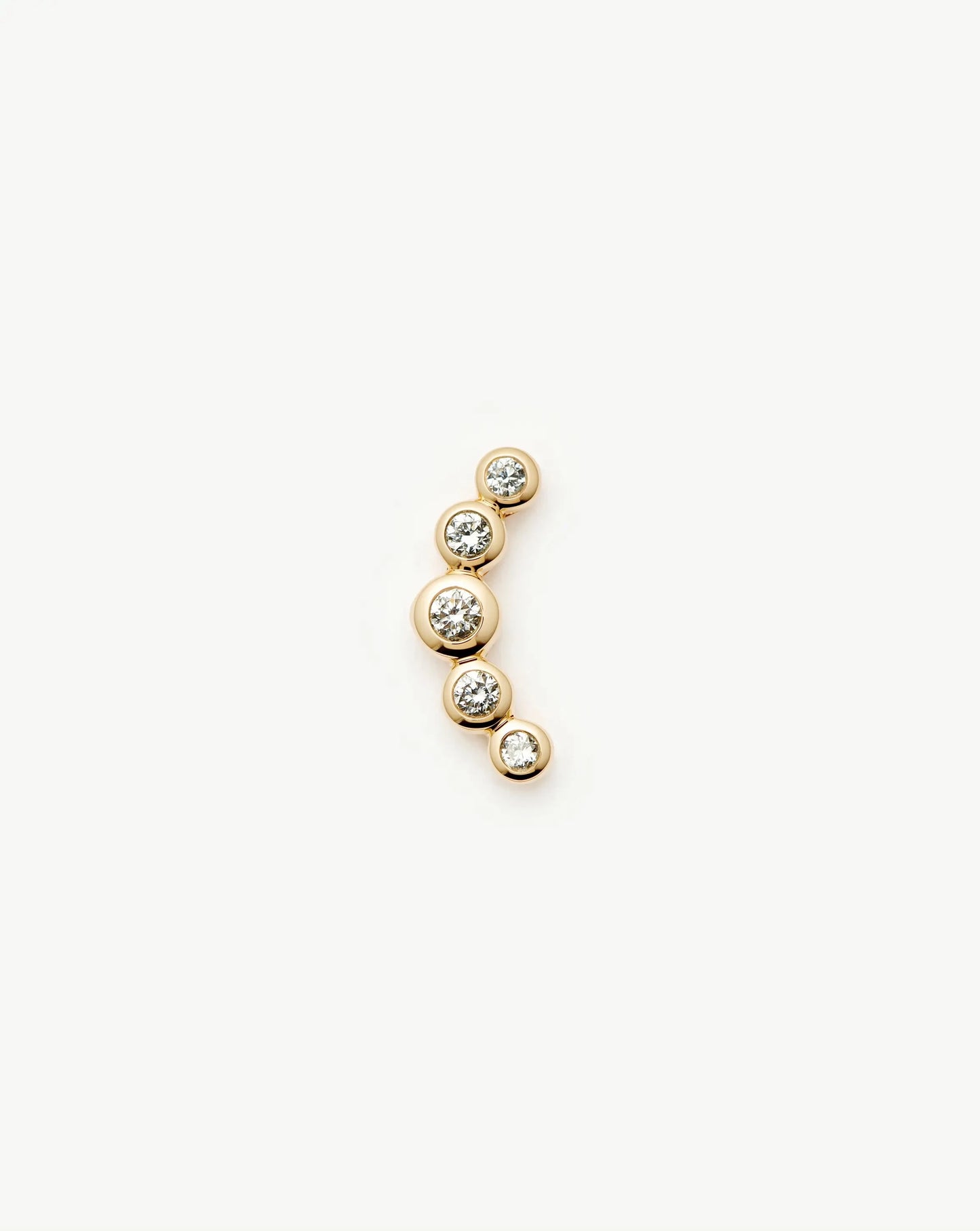 Solid Gold Diamond Ear Climber Flat Back Stud Earring | 9ct Solid Gold Earrings Missoma