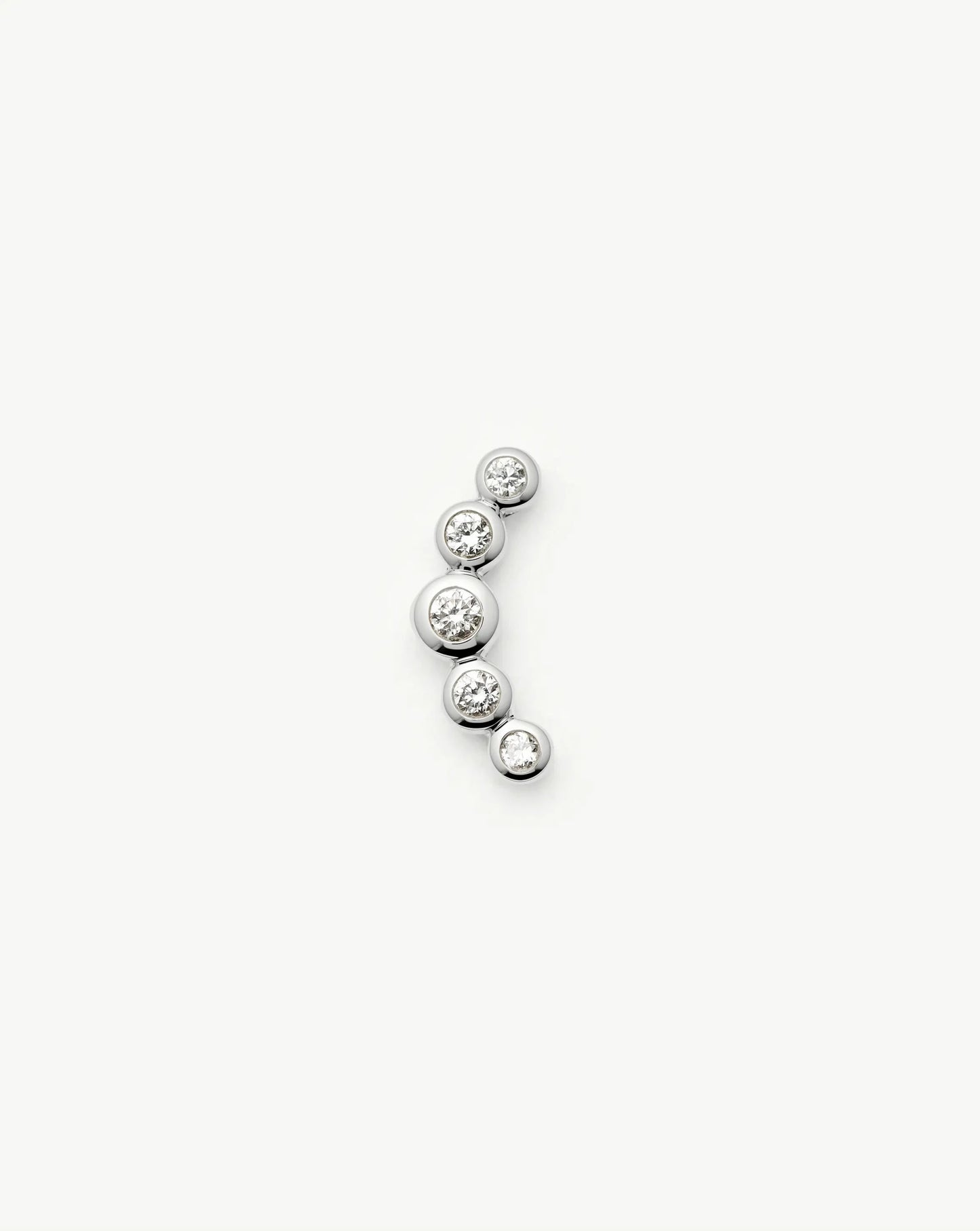 Solid Gold Diamond Ear Climber Flat Back Stud Earring | 9ct Solid White Gold Earrings Missoma