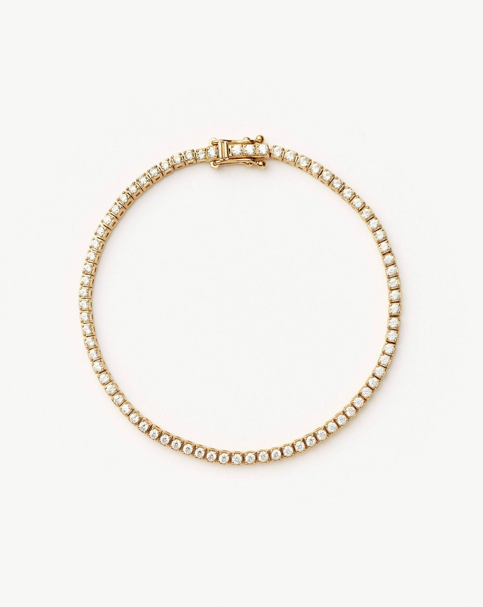 Solid Gold Diamond Tennis Bracelet | 14ct Solid Gold Lab Grown Diamonds Bracelets Missoma