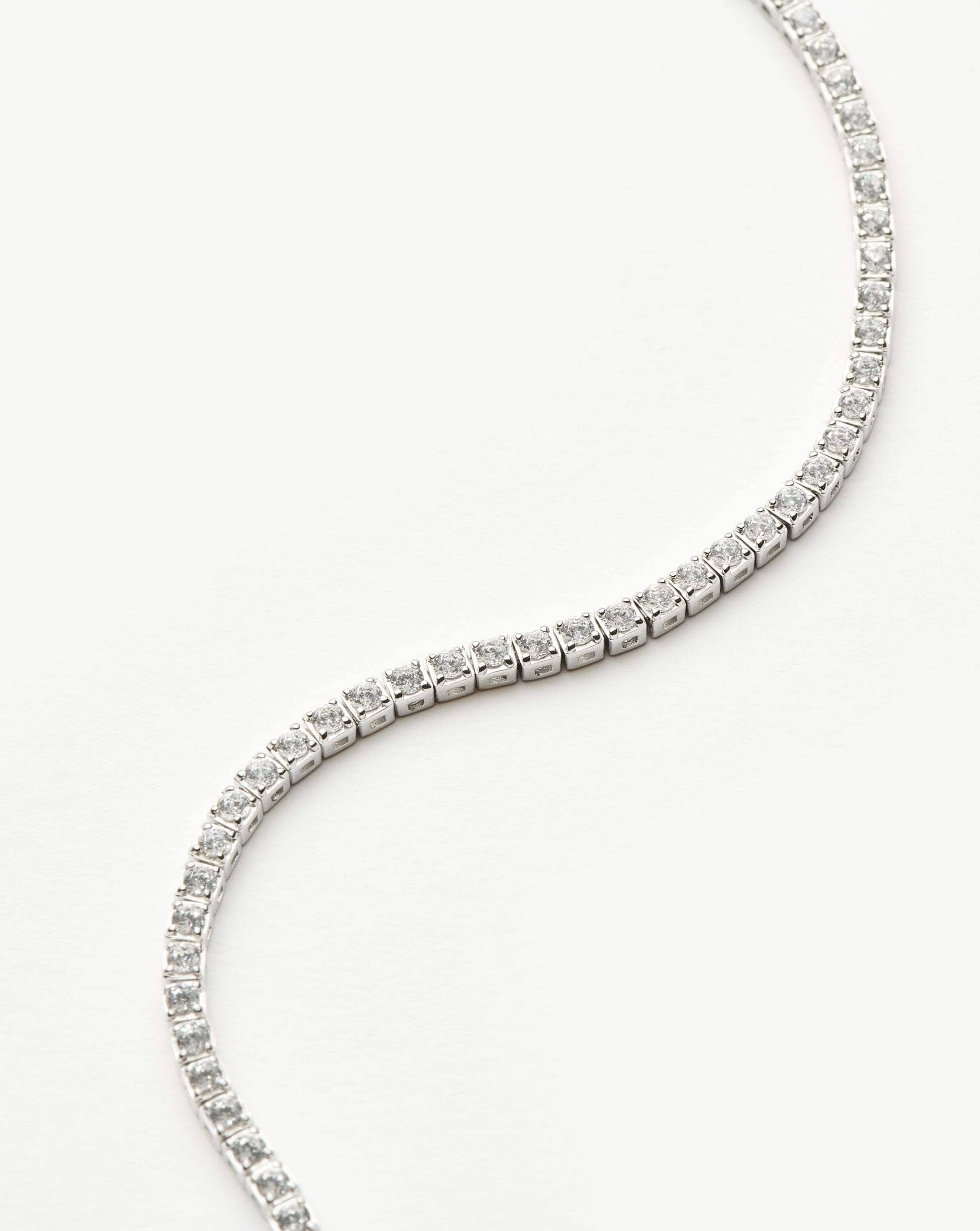 Solid Gold Diamond Tennis Bracelet | 14ct Solid White Gold Lab Grown Diamonds Bracelets Missoma