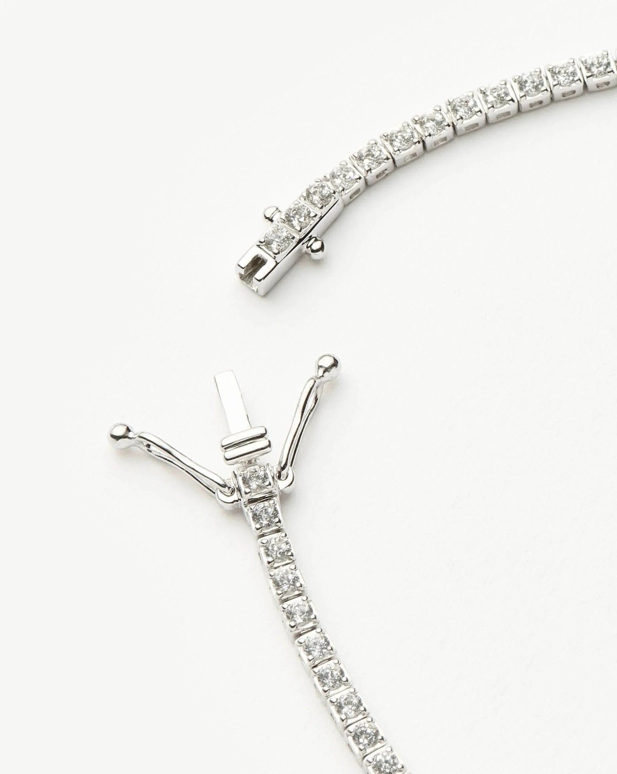 Solid Gold Diamond Tennis Bracelet | 14ct Solid White Gold Lab Grown Diamonds Bracelets Missoma