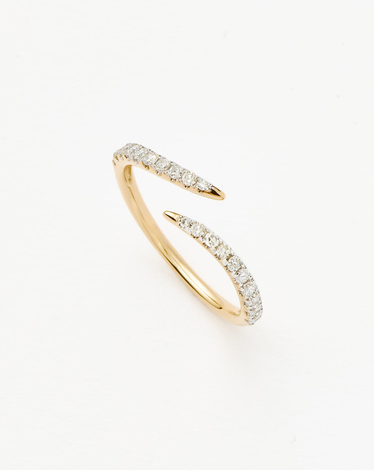 Solid Gold Open Claw Ring | 9ct Solid Yellow Gold/Diamond Rings Missoma