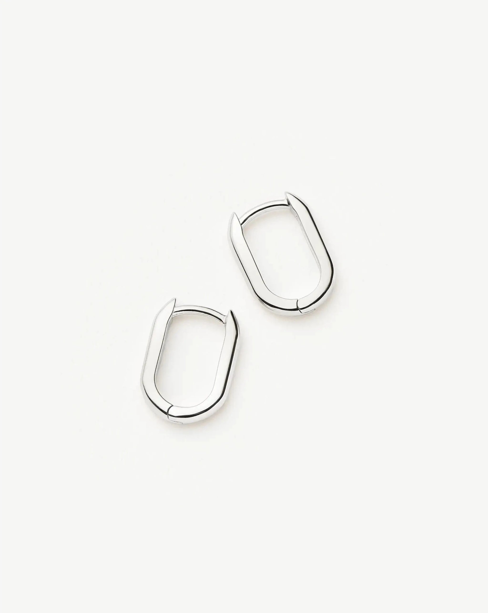 Solid Gold Ovate Mini Hoop Earrings | 9ct Solid White Gold Earrings Missoma