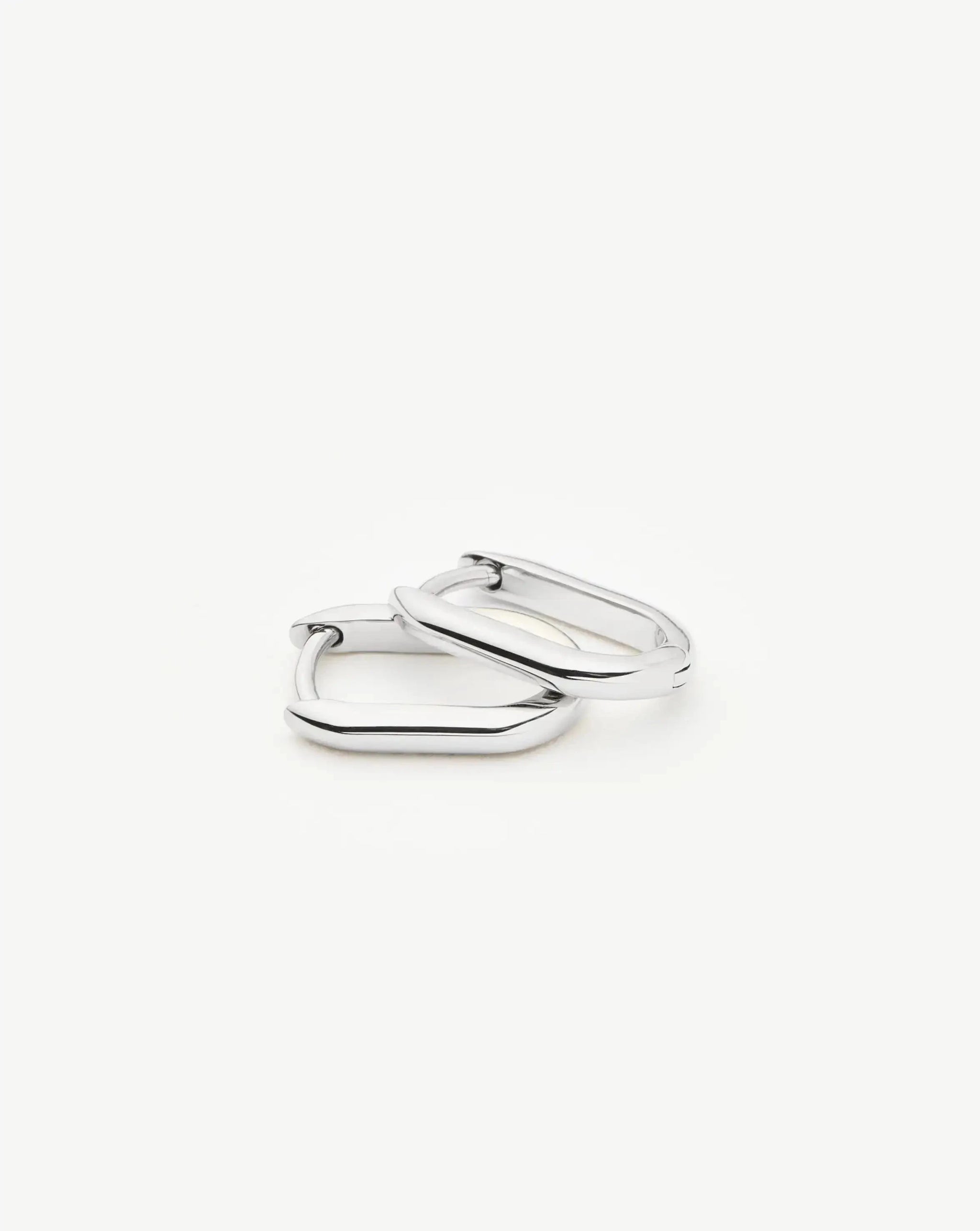 Solid Gold Ovate Mini Hoop Earrings | 9ct Solid White Gold Earrings Missoma