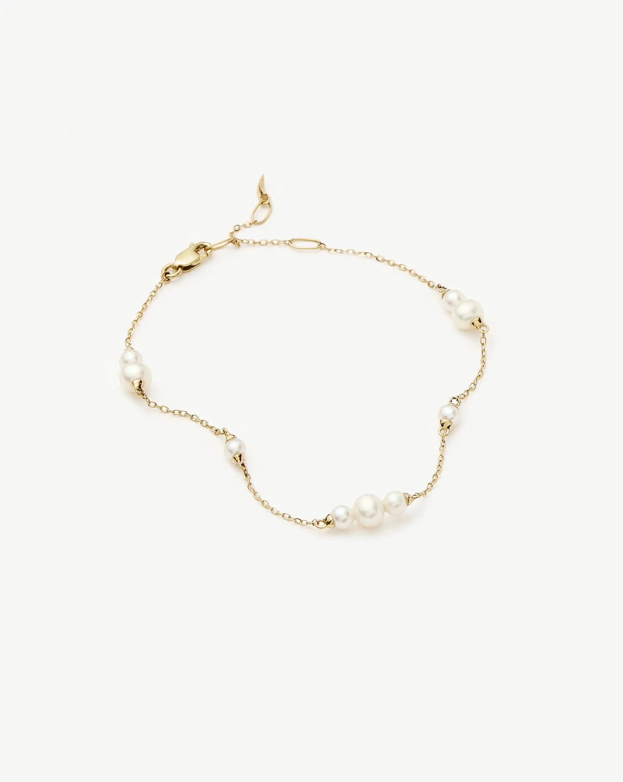 Solid Gold Pearl Chain Bracelet | 14ct Solid Gold/Pearl Bracelets Missoma