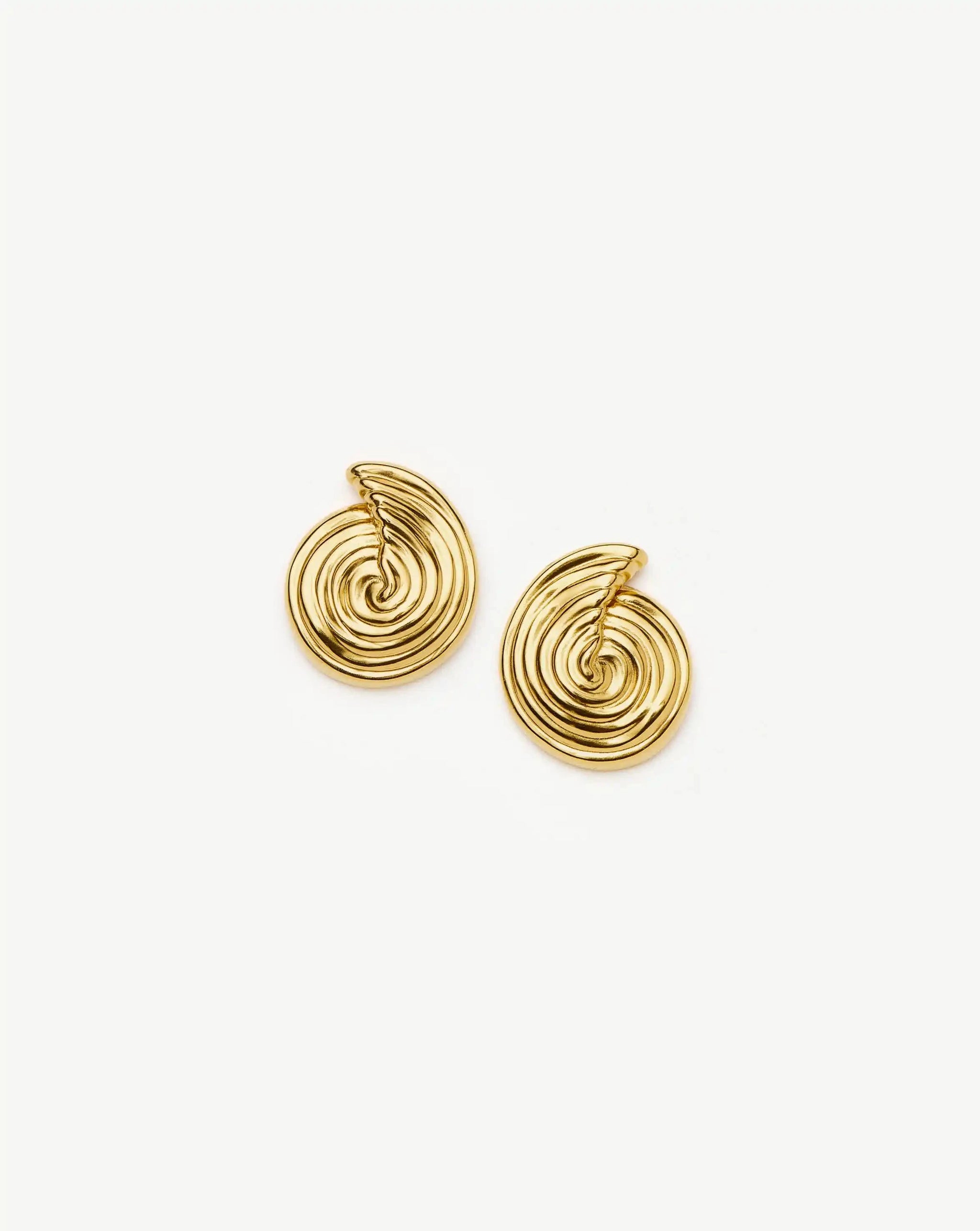 Spiral Small Stud Earrings | 18ct Gold Plated Earrings Missoma