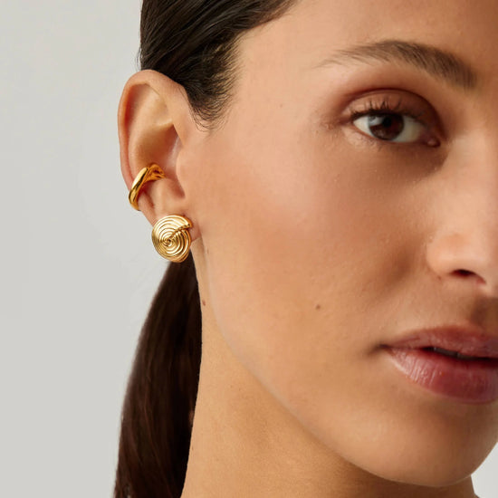 Spiral Small Stud Earrings | 18ct Gold Plated Earrings Missoma