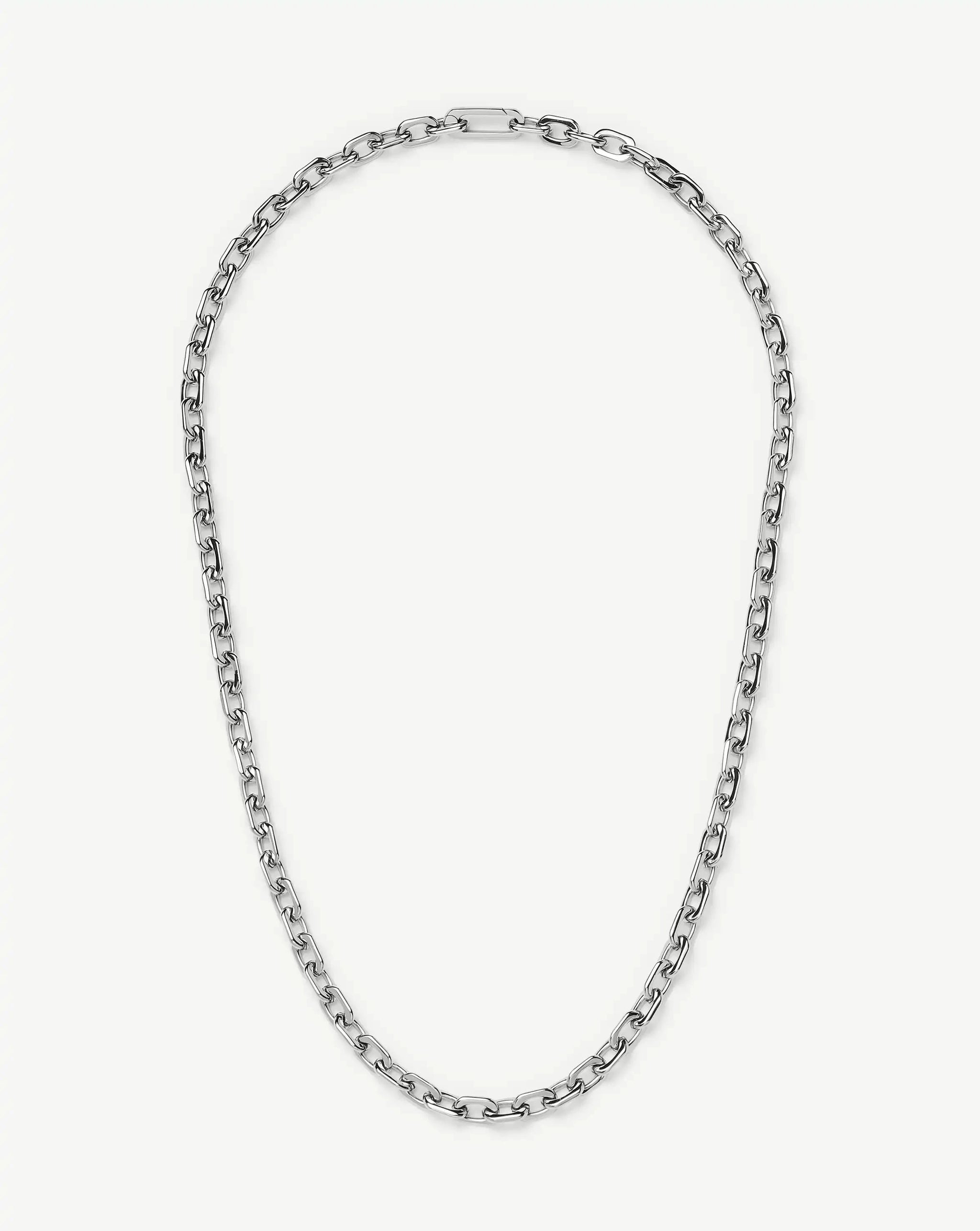 Square Paperclip Chain Necklace | Platinum Plated Necklaces Missoma