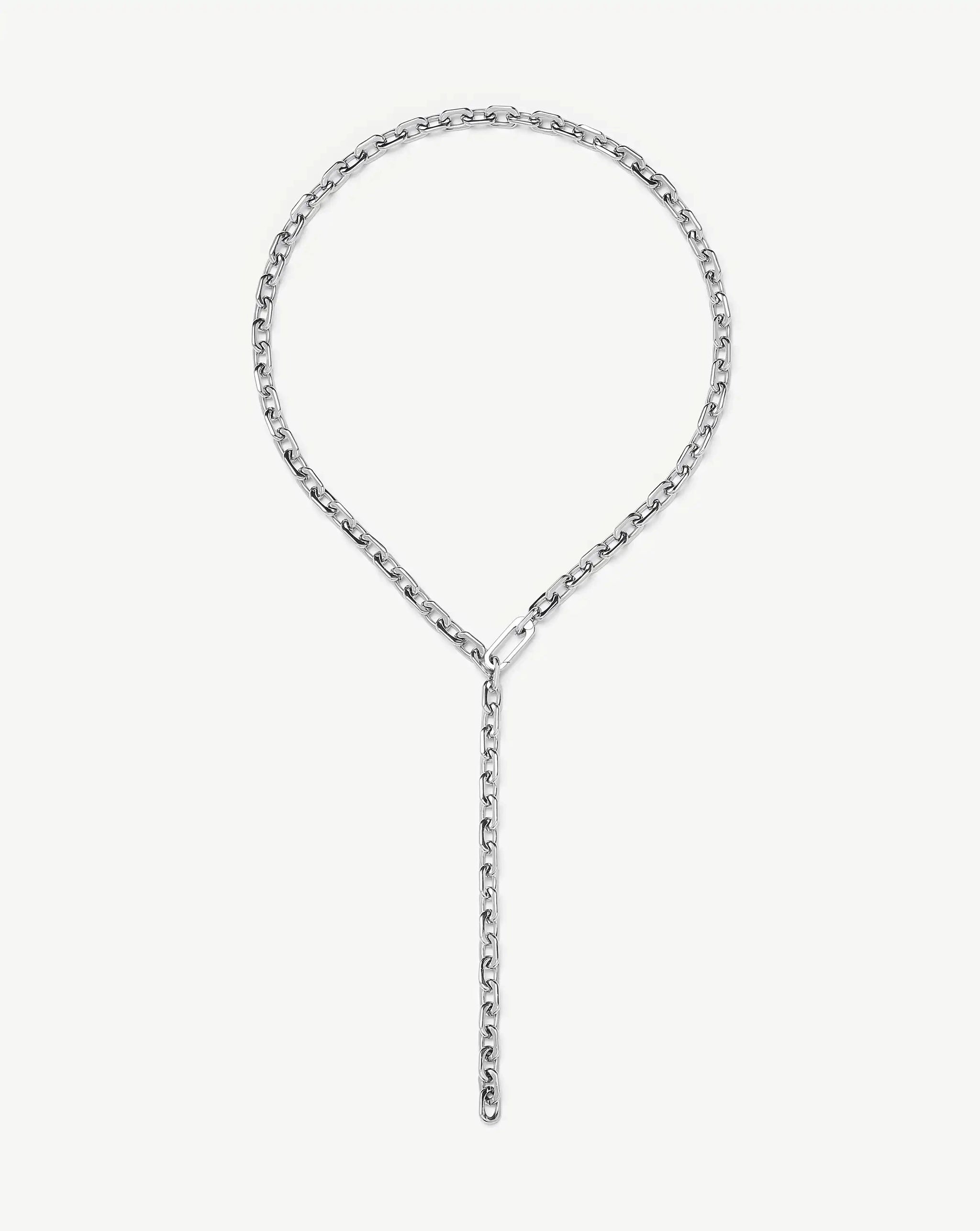 Square Paperclip Chain Necklace | Platinum Plated Necklaces Missoma