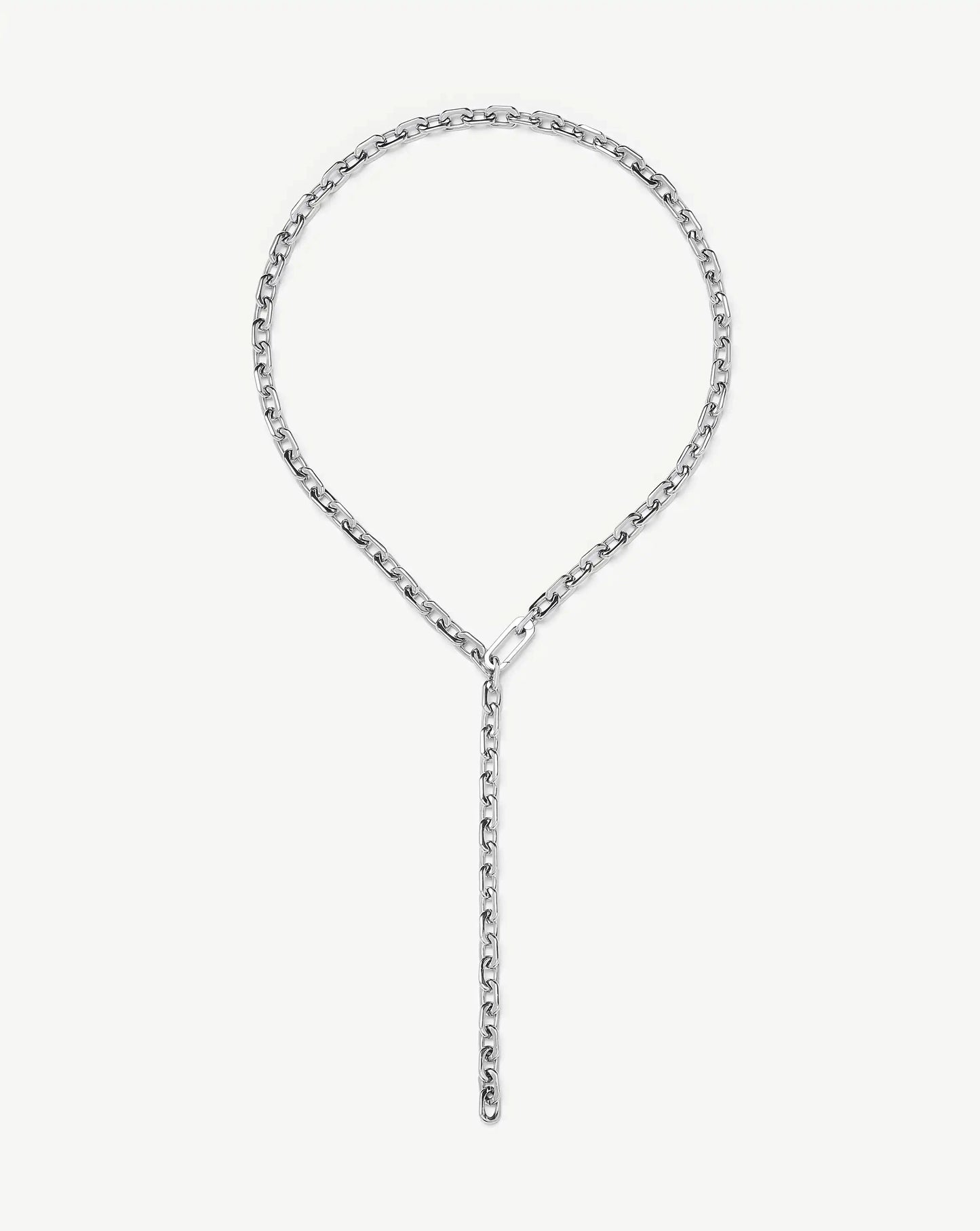 Square Paperclip Chain Necklace | Platinum Plated Necklaces Missoma