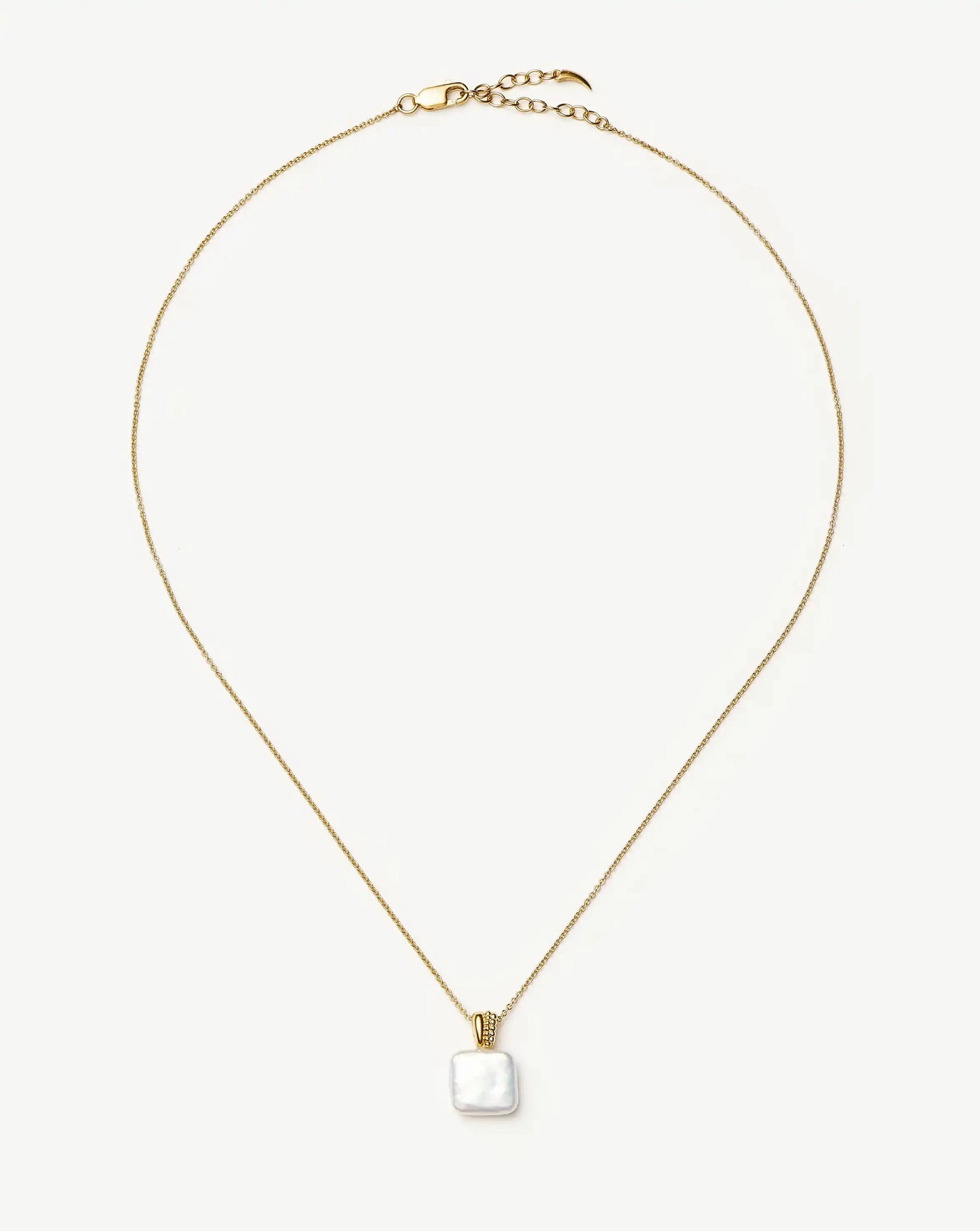 Square Pearl Baya Pendant Necklace | 18ct Gold Vermeil/Pearl Necklaces Missoma