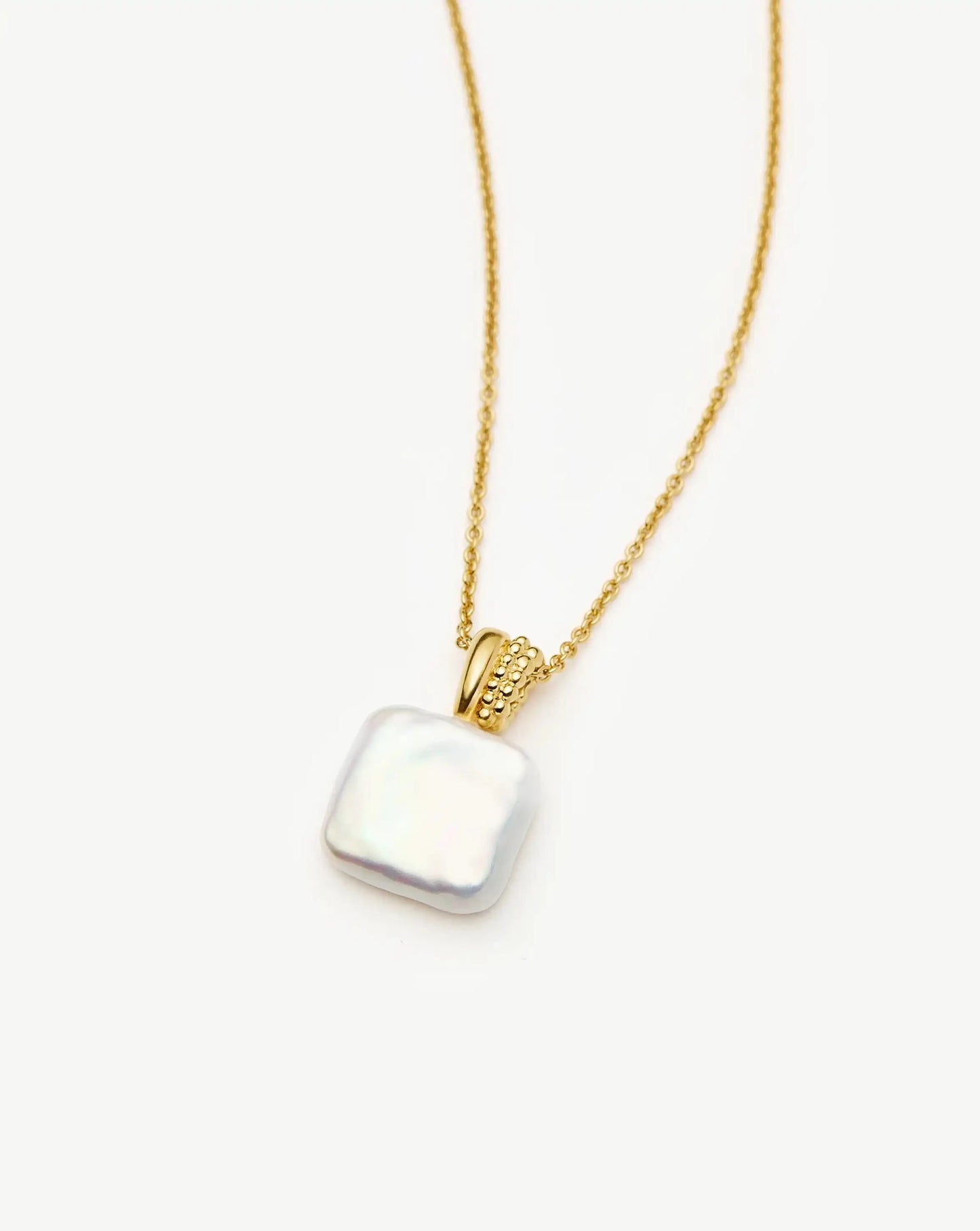Square Pearl Baya Pendant Necklace | 18ct Gold Vermeil/Pearl Necklaces Missoma