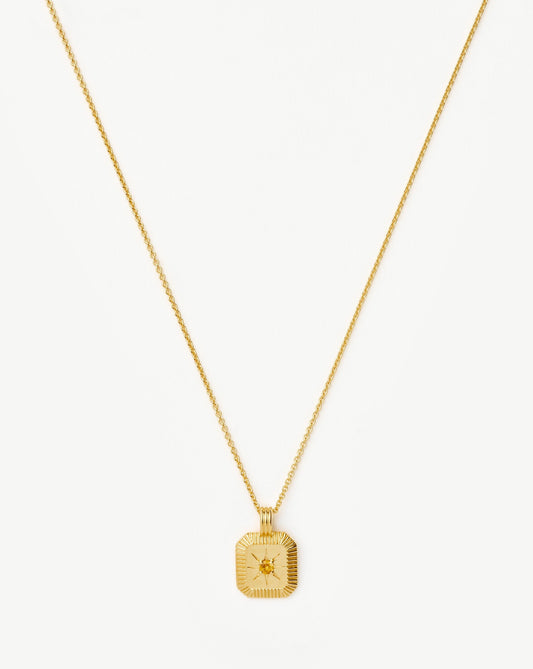 Star Ridge Birthstone Pendant Necklace | 18ct Gold Vermeil/Citrine Necklaces Missoma