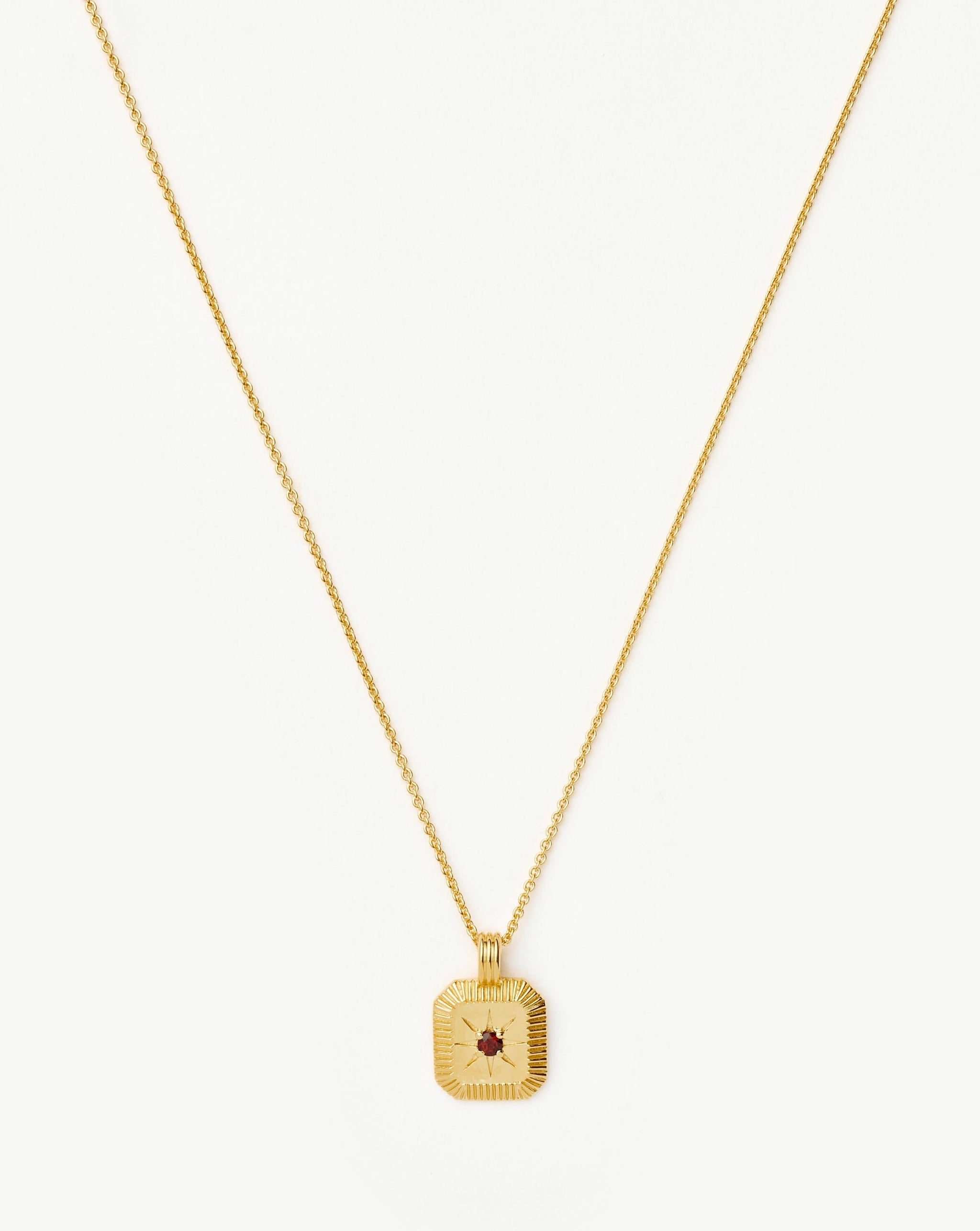 Star Ridge Birthstone Pendant Necklace | 18ct Gold Vermeil/Garnet Necklaces Missoma