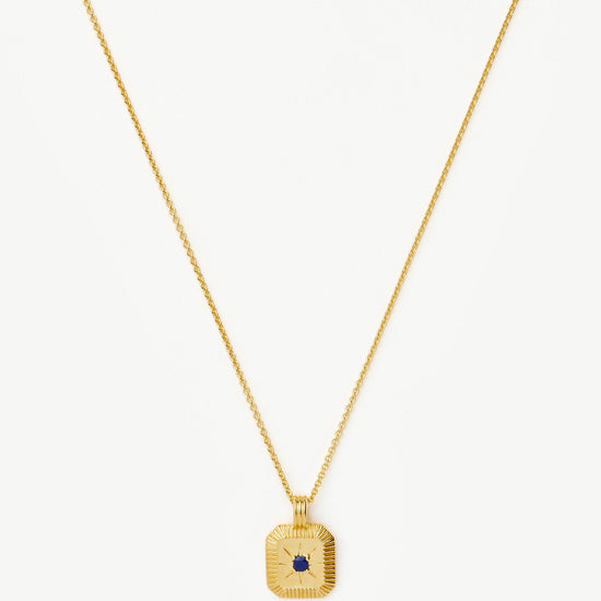 Star Ridge Birthstone Pendant Necklace | 18ct Gold Vermeil/Lapis Necklaces Missoma