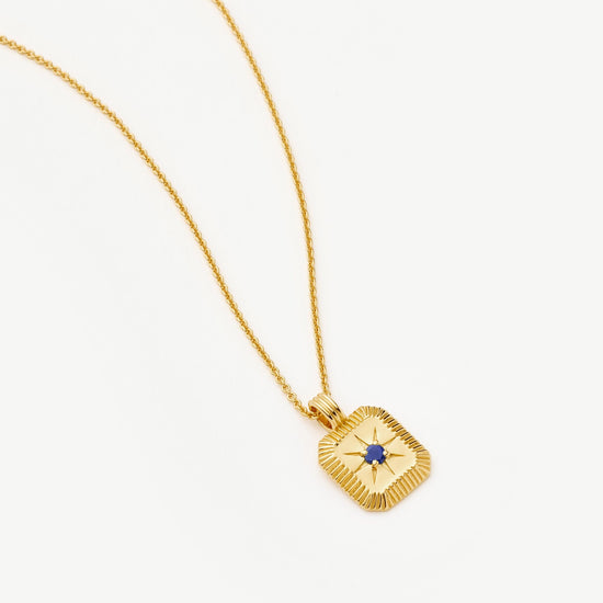 Star Ridge Birthstone Pendant Necklace | 18ct Gold Vermeil/Lapis Necklaces Missoma