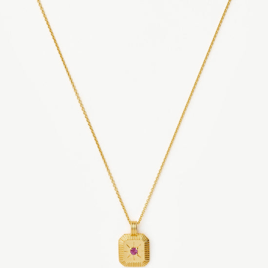 Star Ridge Birthstone Pendant Necklace | 18ct Gold Vermeil/Pink Tourmaline Necklaces Missoma