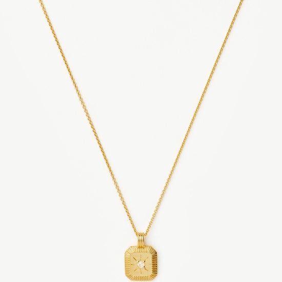 Star Ridge Birthstone Pendant Necklace | 18ct Gold Vermeil/Rainbow Moonstone Necklaces Missoma