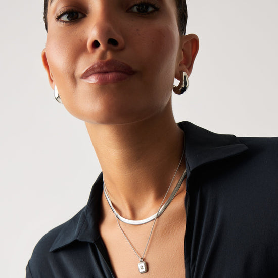 Star Ridge Birthstone Pendant Necklace - Dyed Aqua Chalcedony/March Necklaces Missoma