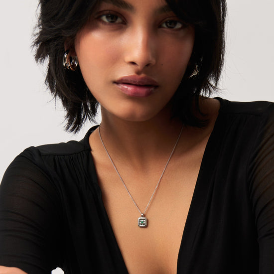 Star Ridge Birthstone Pendant Necklace - Dyed Green Chalcedony/May Necklaces Missoma