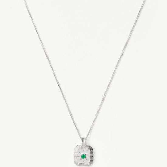 Star Ridge Birthstone Pendant Necklace - Dyed Green Chalcedony/May Necklaces Missoma