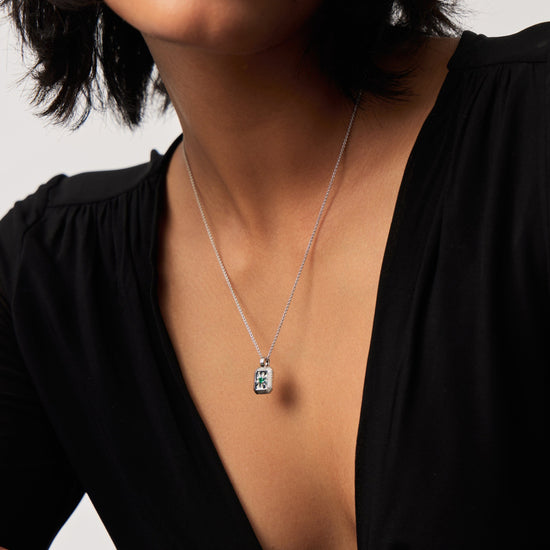Star Ridge Birthstone Pendant Necklace - Dyed Green Chalcedony/May Necklaces Missoma