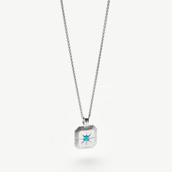 Star Ridge Birthstone Pendant Necklace - Dyed Turquoise Magnesite/December Necklaces Missoma