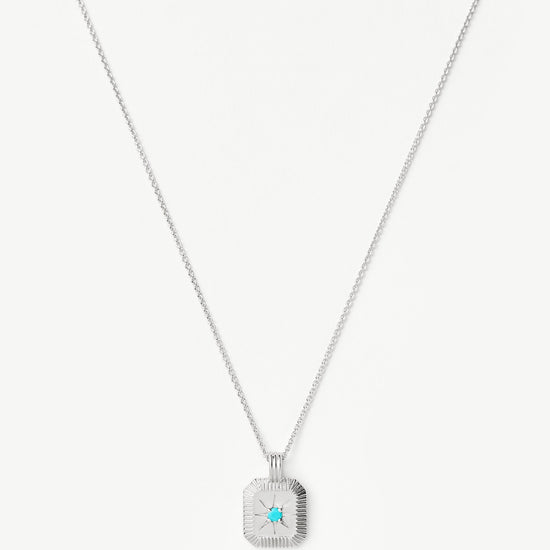 Star Ridge Birthstone Pendant Necklace - Dyed Turquoise Magnesite/December Necklaces Missoma