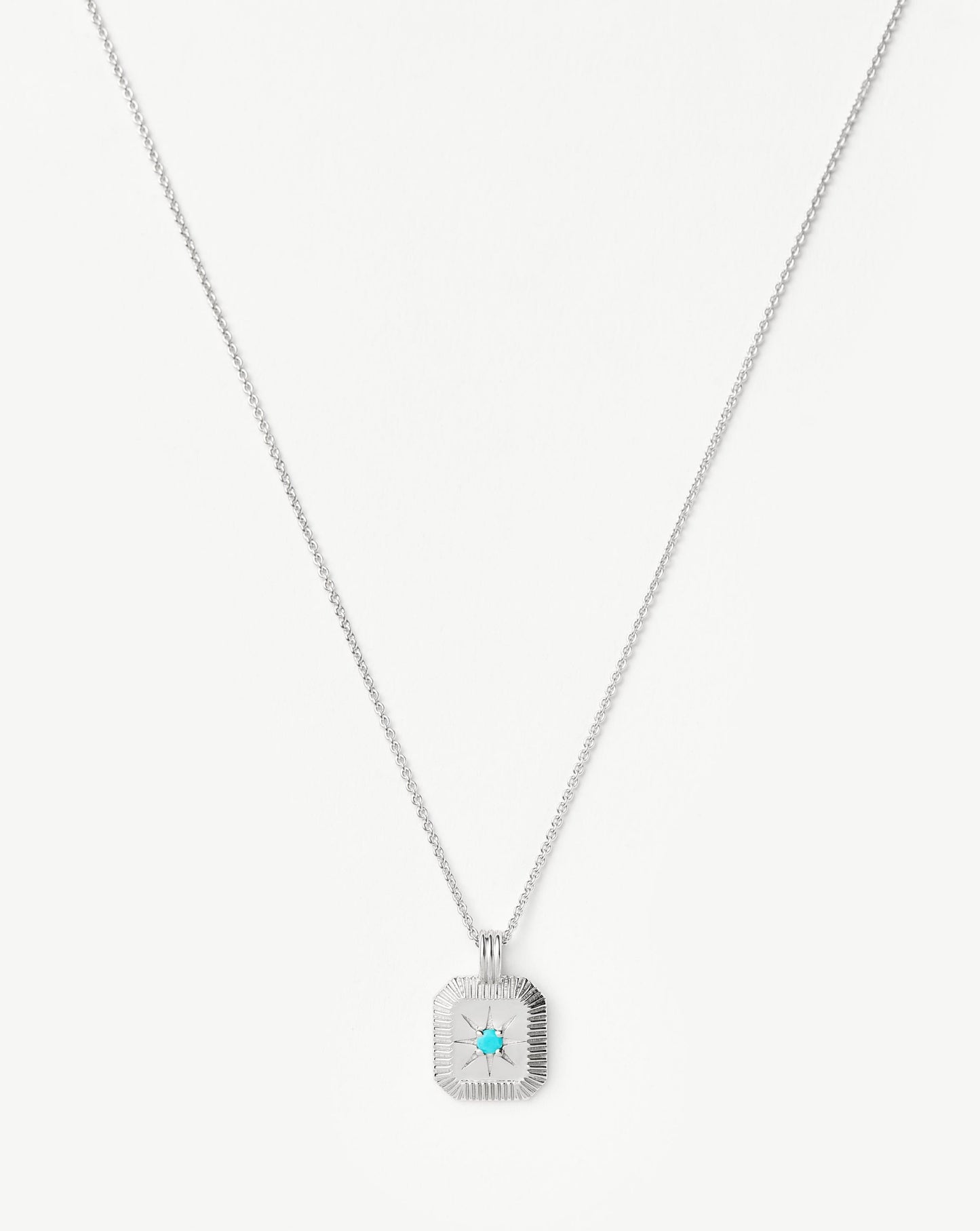 Star Ridge Birthstone Pendant Necklace - Dyed Turquoise Magnesite/December Necklaces Missoma