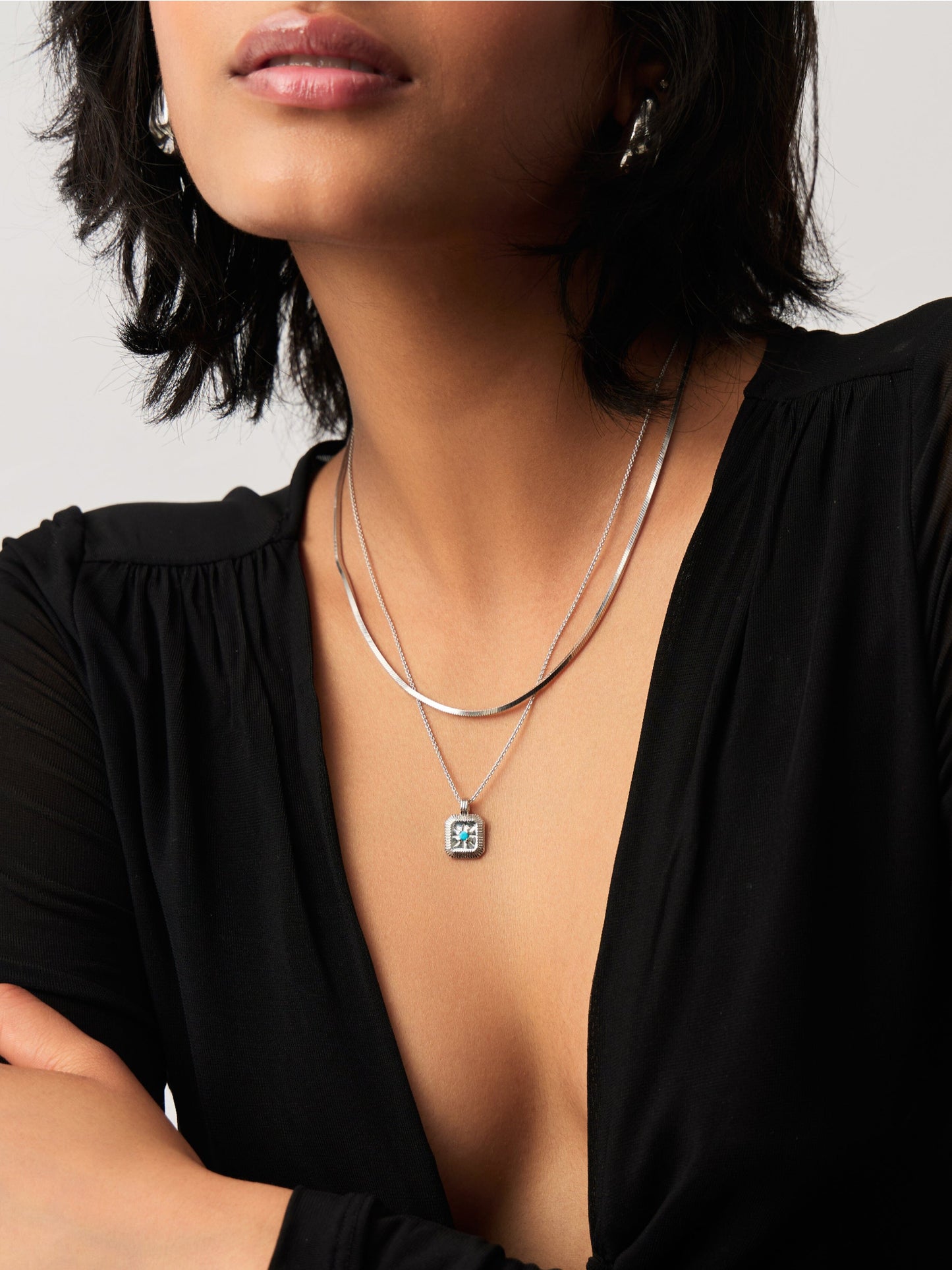 Star Ridge Birthstone Pendant Necklace - Dyed Turquoise Magnesite/December Necklaces Missoma
