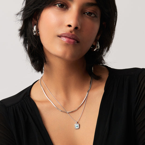 Star Ridge Birthstone Pendant Necklace - Dyed Turquoise Magnesite/December Necklaces Missoma