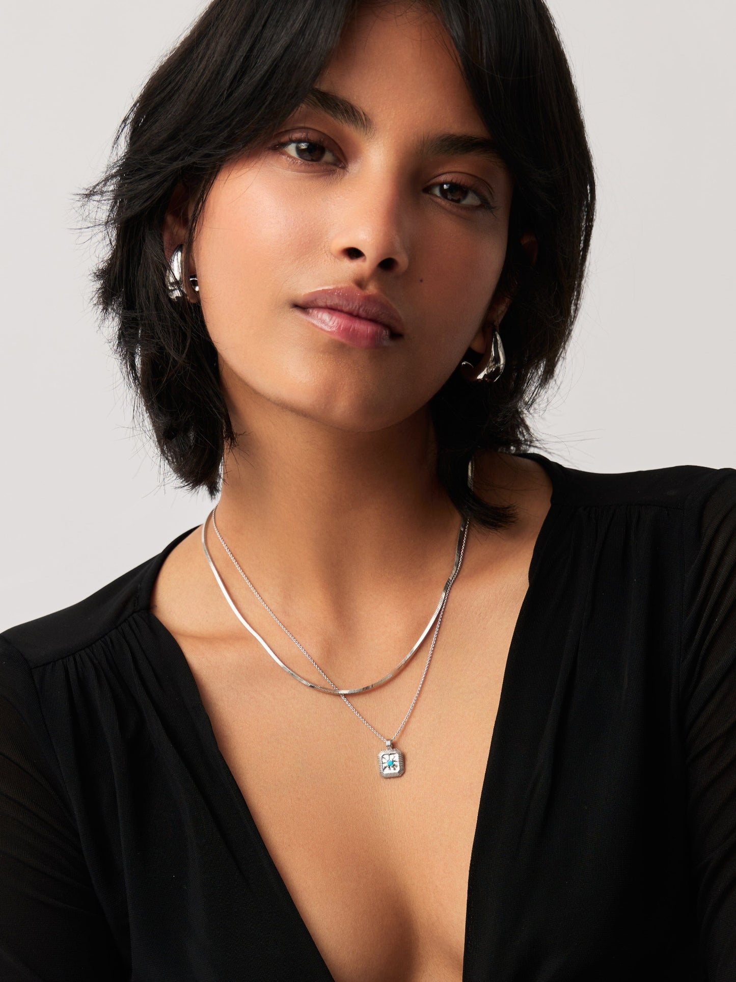 Star Ridge Birthstone Pendant Necklace - Dyed Turquoise Magnesite/December Necklaces Missoma