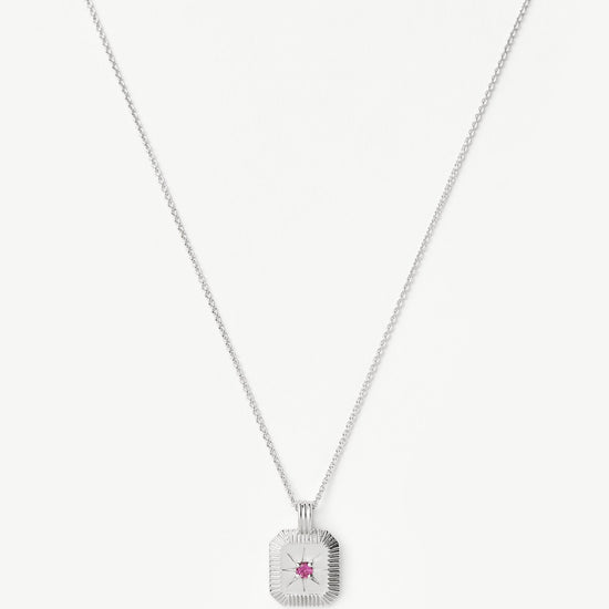 Star Ridge Birthstone Pendant Necklace - Pink Tourmaline/October Necklaces Missoma