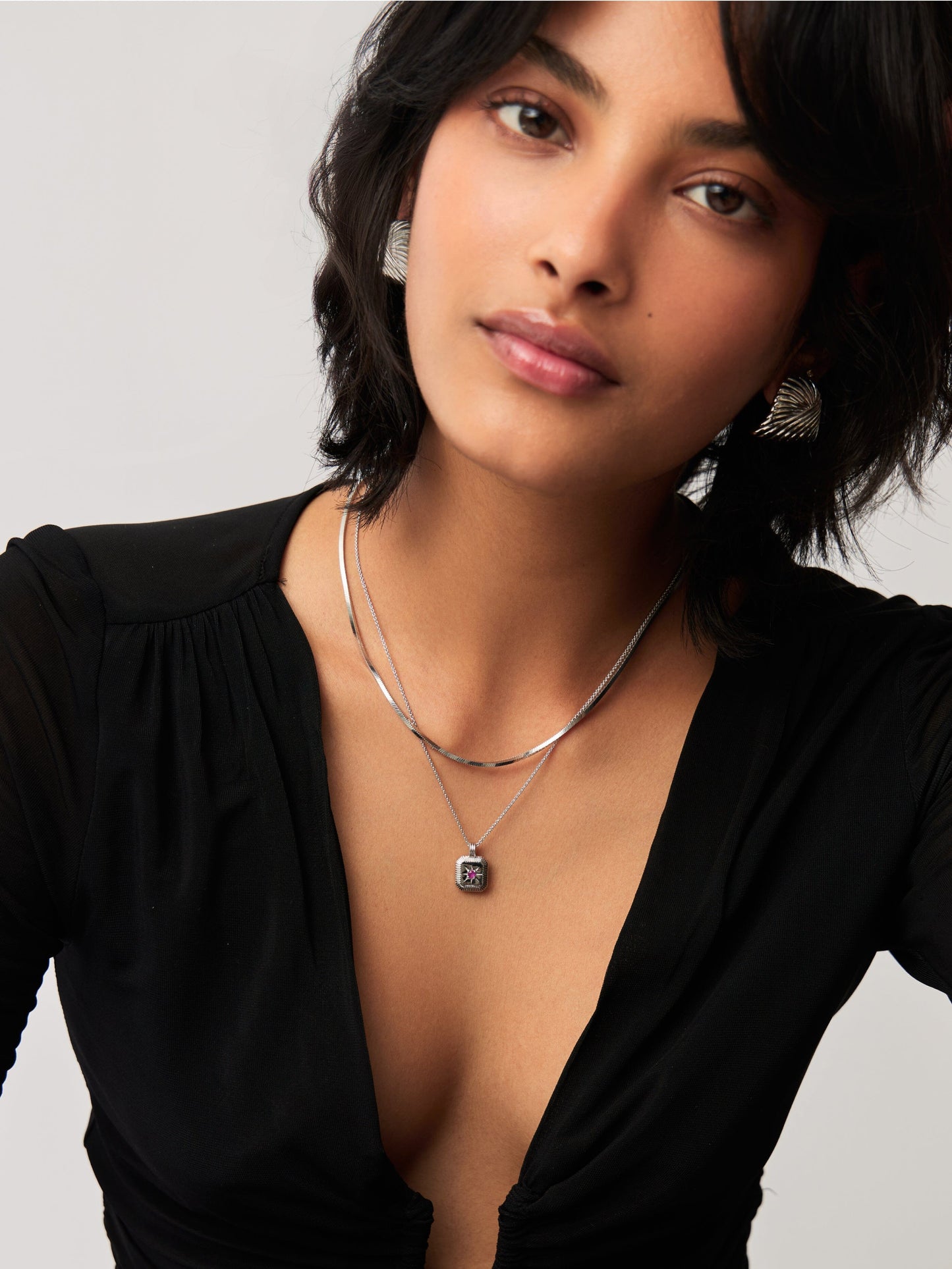 Star Ridge Birthstone Pendant Necklace - Pink Tourmaline/October Necklaces Missoma