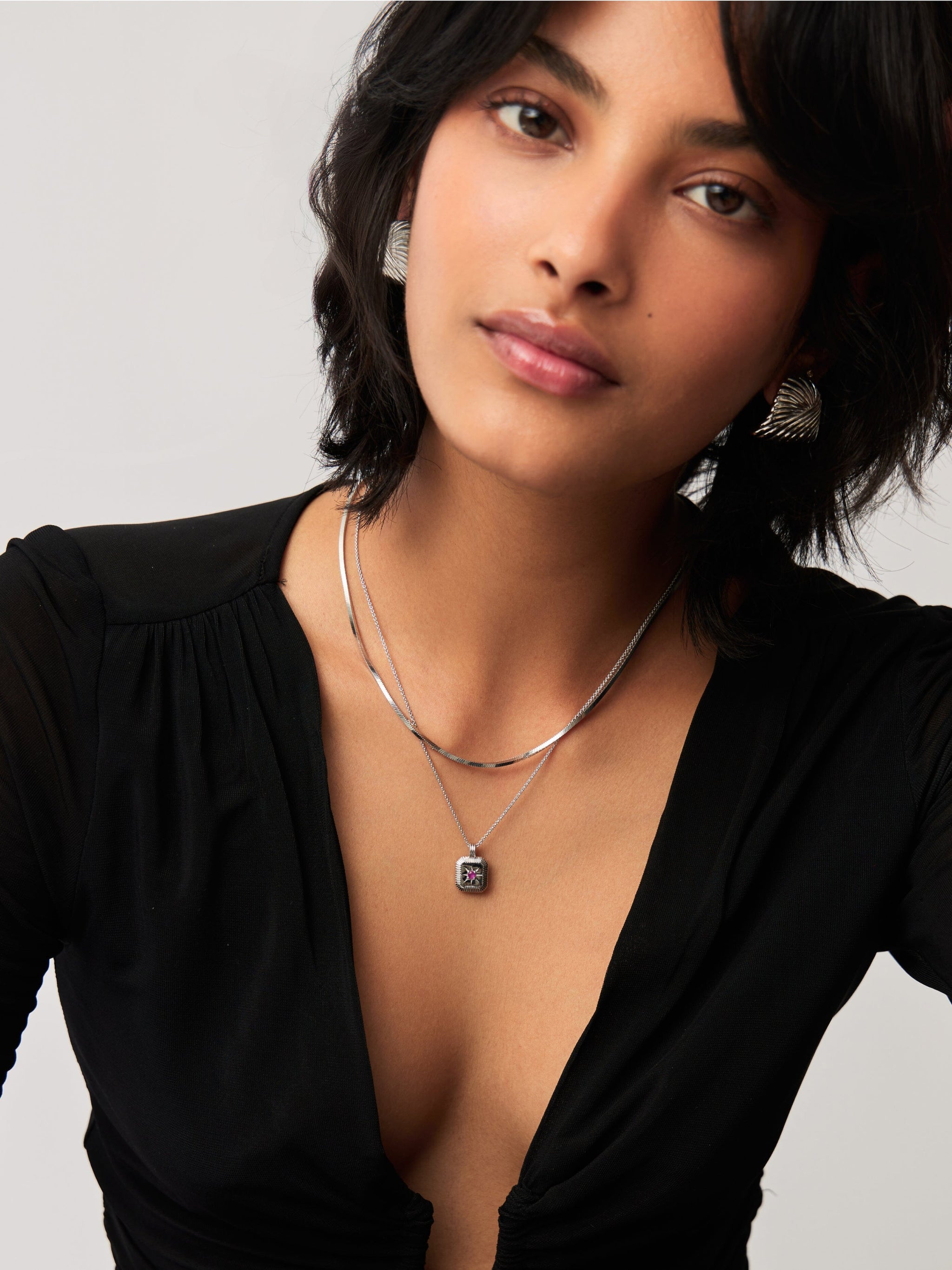 Star Ridge Birthstone Pendant Necklace - Pink Tourmaline/October Necklaces Missoma