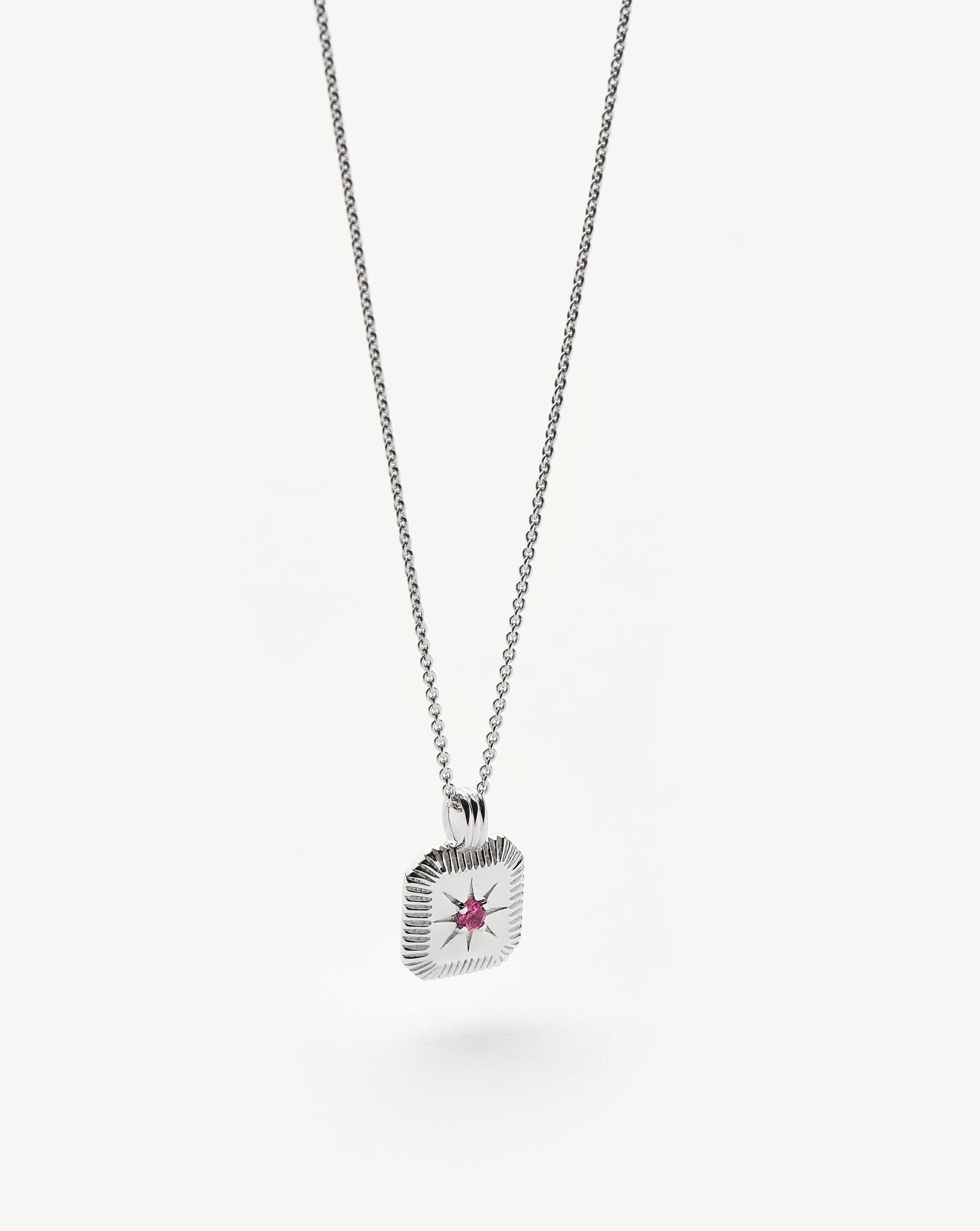 Star Ridge Birthstone Pendant Necklace - Pink Tourmaline/October Necklaces Missoma