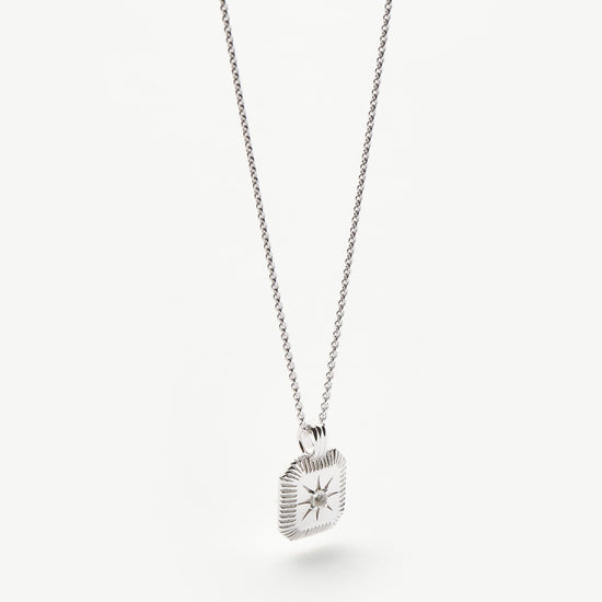 Star Ridge Birthstone Pendant Necklace - Rainbow Moonstone/June Necklaces Missoma