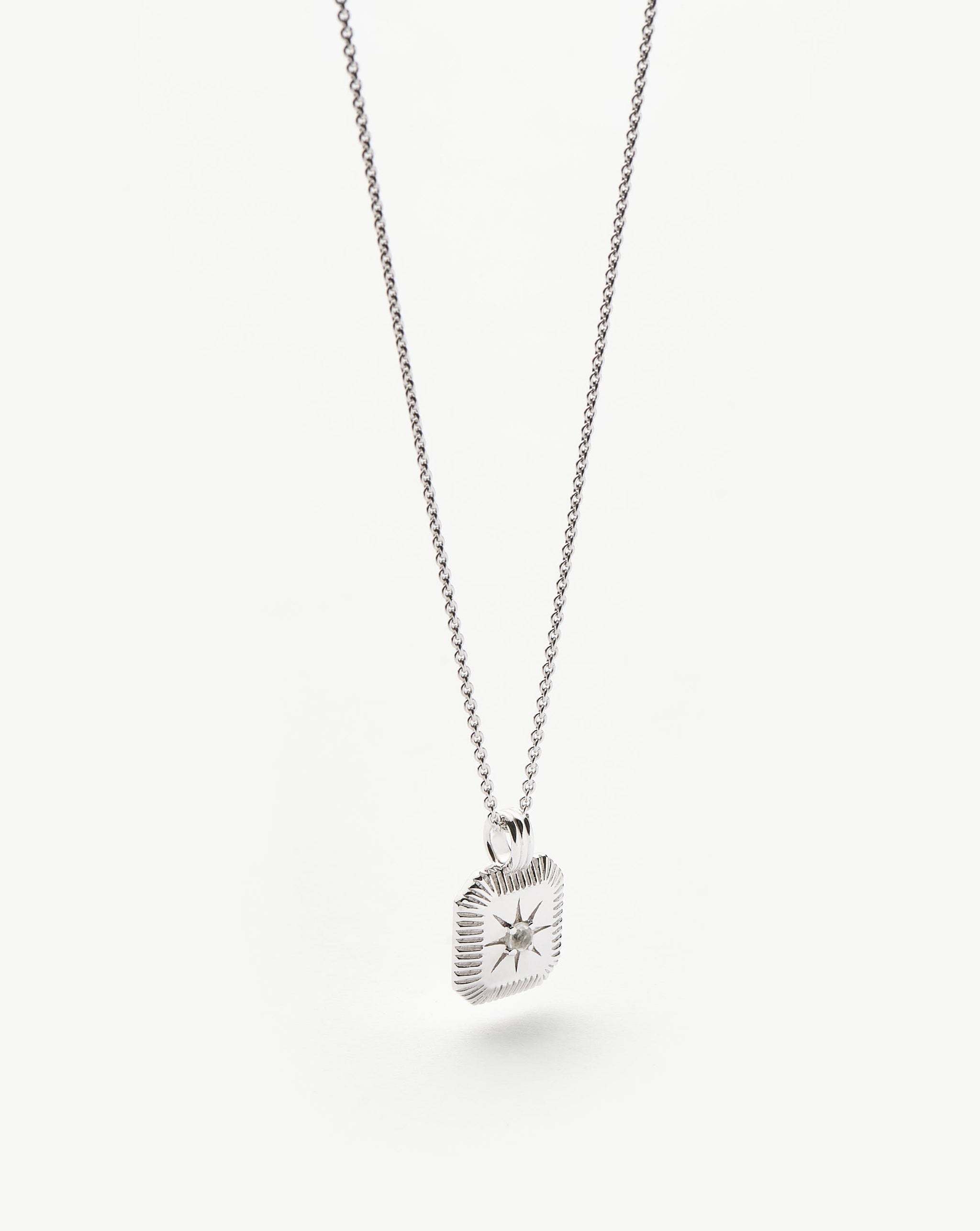 Star Ridge Birthstone Pendant Necklace - Rainbow Moonstone/June Necklaces Missoma