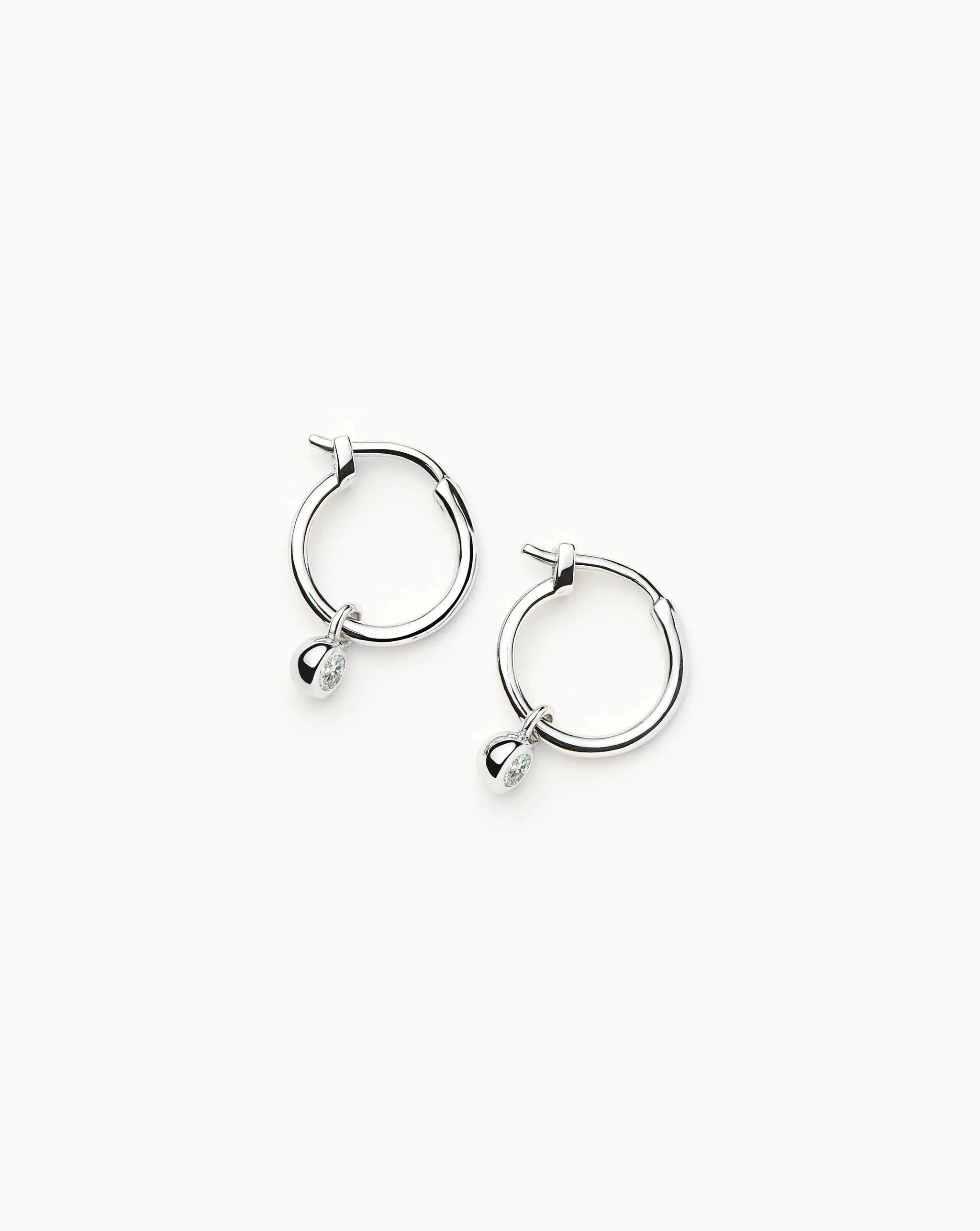 Tennis Charm Mini Hoop Earrings | Sterling Silver/Cubic Zirconia Earrings Missoma