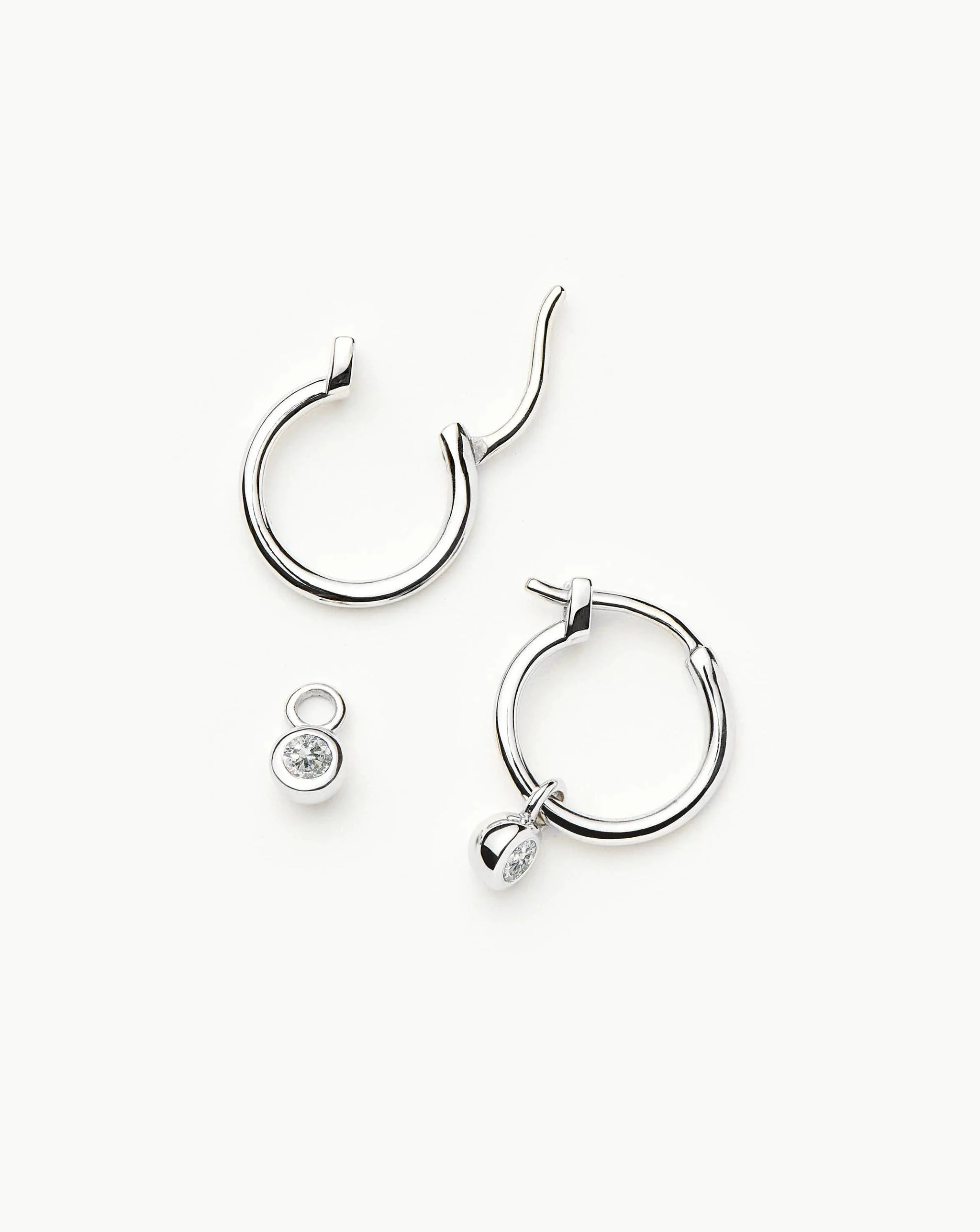 Tennis Charm Mini Hoop Earrings | Sterling Silver/Cubic Zirconia Earrings Missoma