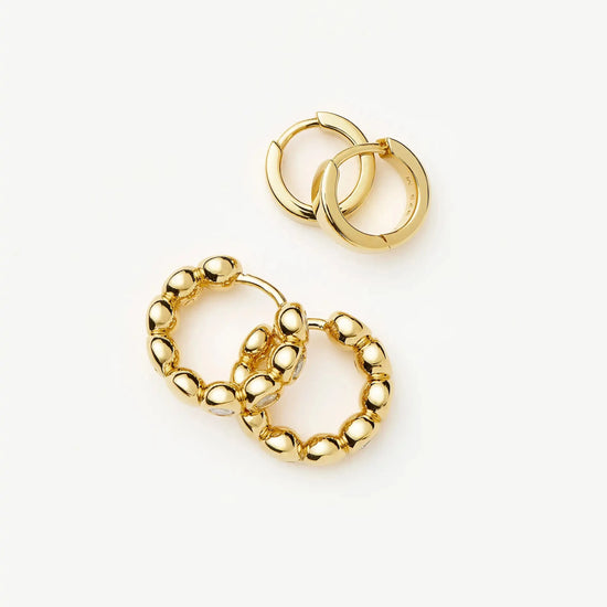 Tennis & Chubby Hoop Earring Set | 18ct Gold Vermeil Earrings Missoma