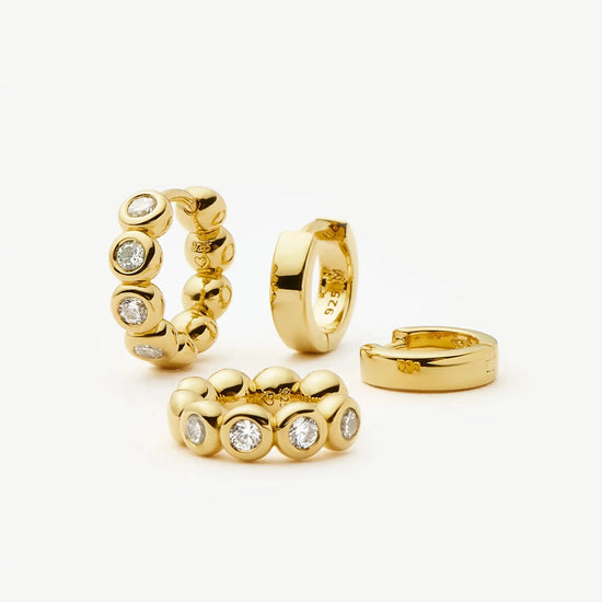 Tennis & Chubby Hoop Earring Set | 18ct Gold Vermeil Earrings Missoma