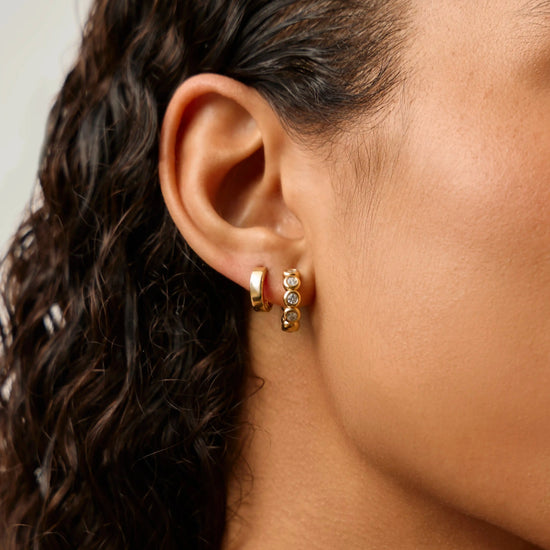 Tennis & Chubby Hoop Earring Set | 18ct Gold Vermeil Layering Sets Missoma