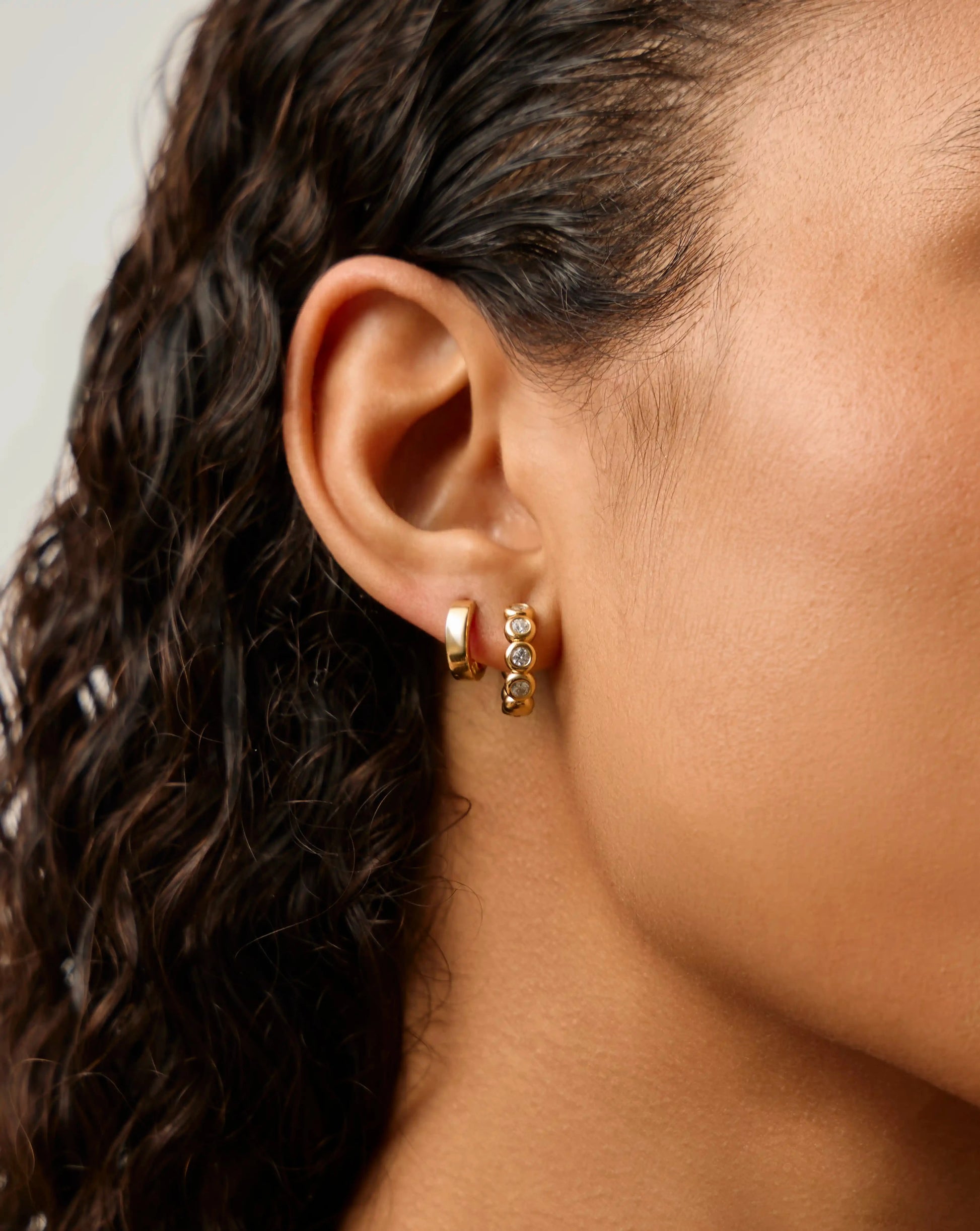 Tennis & Chubby Hoop Earring Set | 18ct Gold Vermeil Layering Sets Missoma