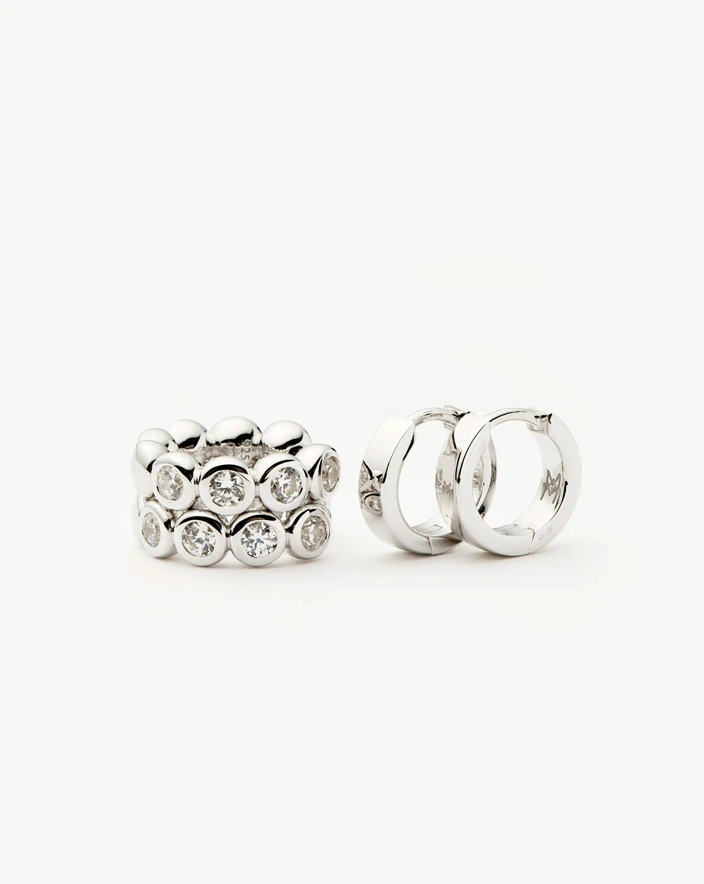 Tennis & Chubby Hoop Earring Set | Sterling Silver Earrings Missoma