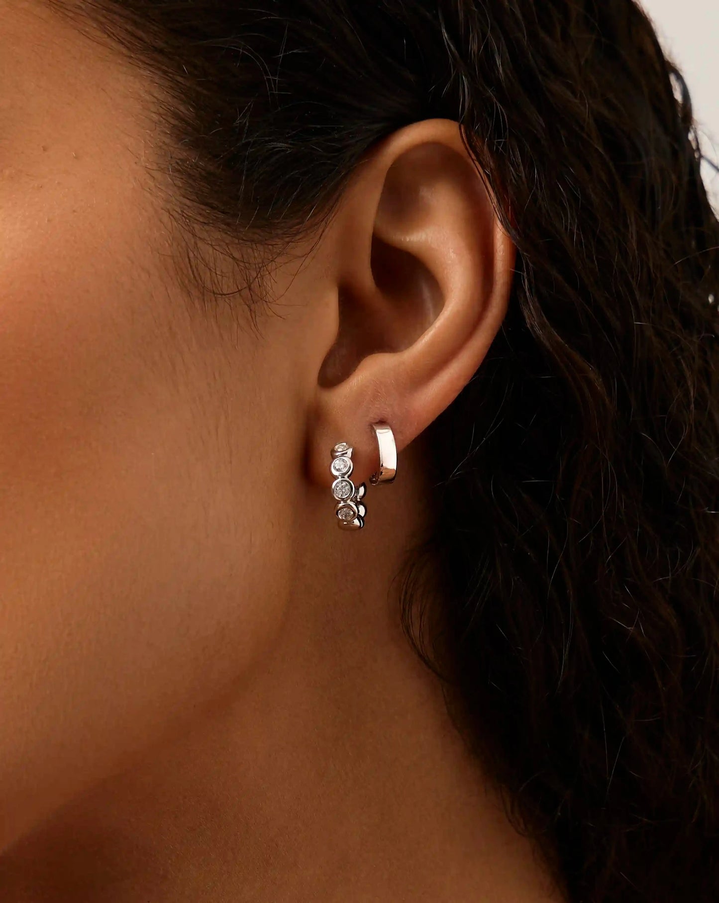 Tennis & Chubby Hoop Earring Set | Sterling Silver Layering Sets Missoma