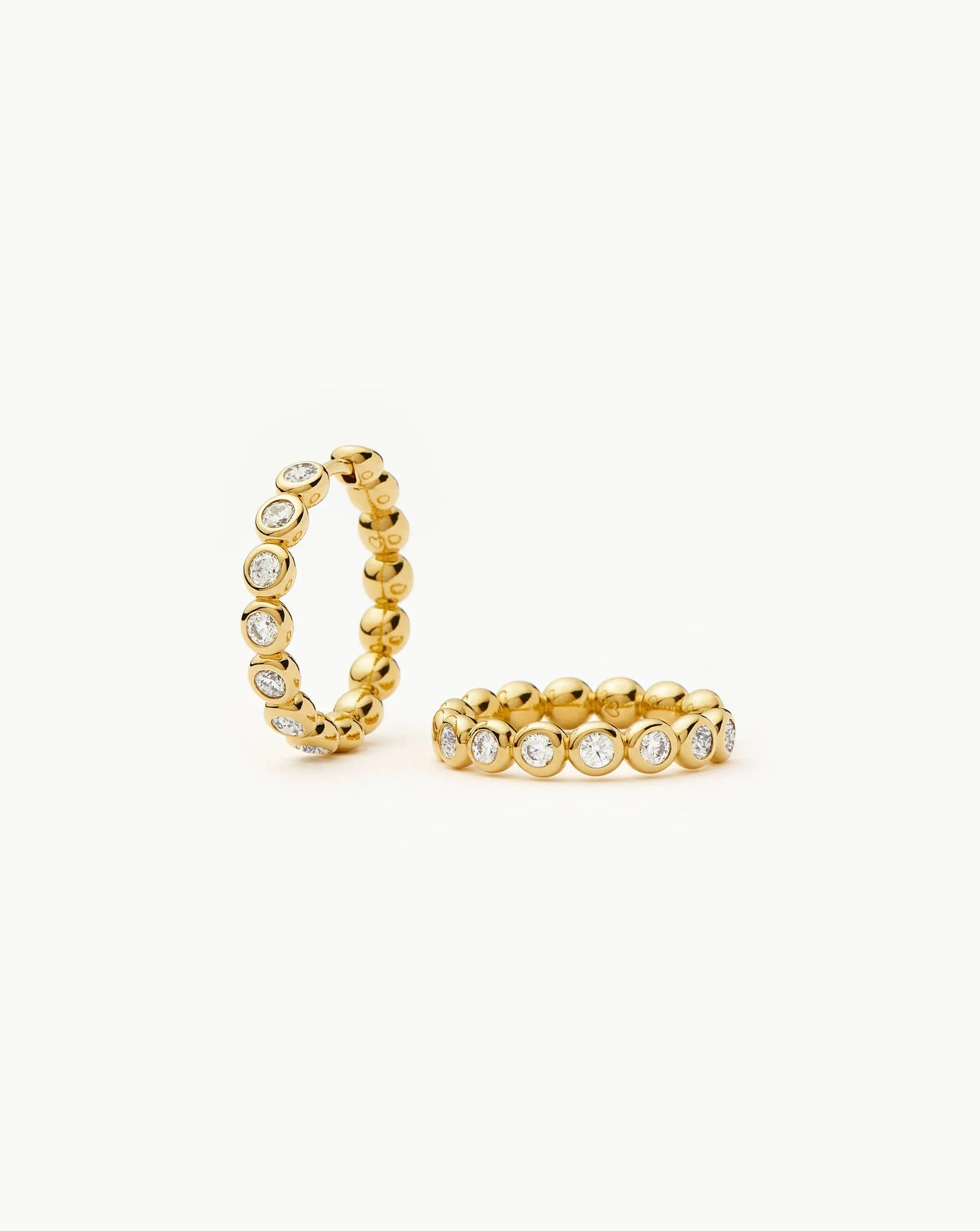 Tennis Classic Hoop Earrings | 18ct Gold Plated/Cubic Zirconia Earrings Missoma
